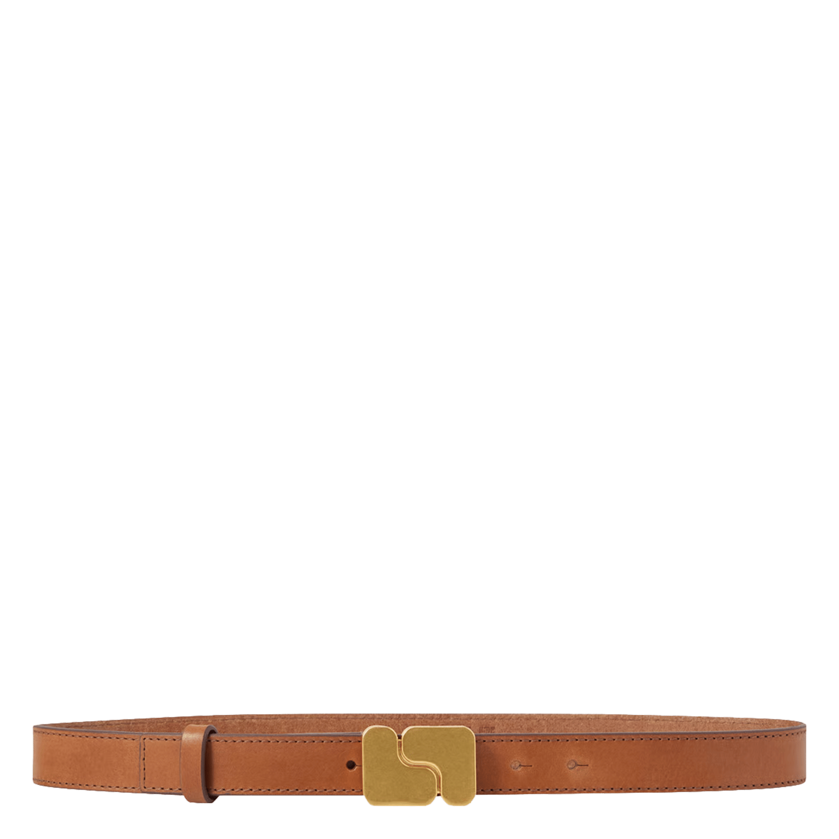 Glazed leather belt SOEUR Brown