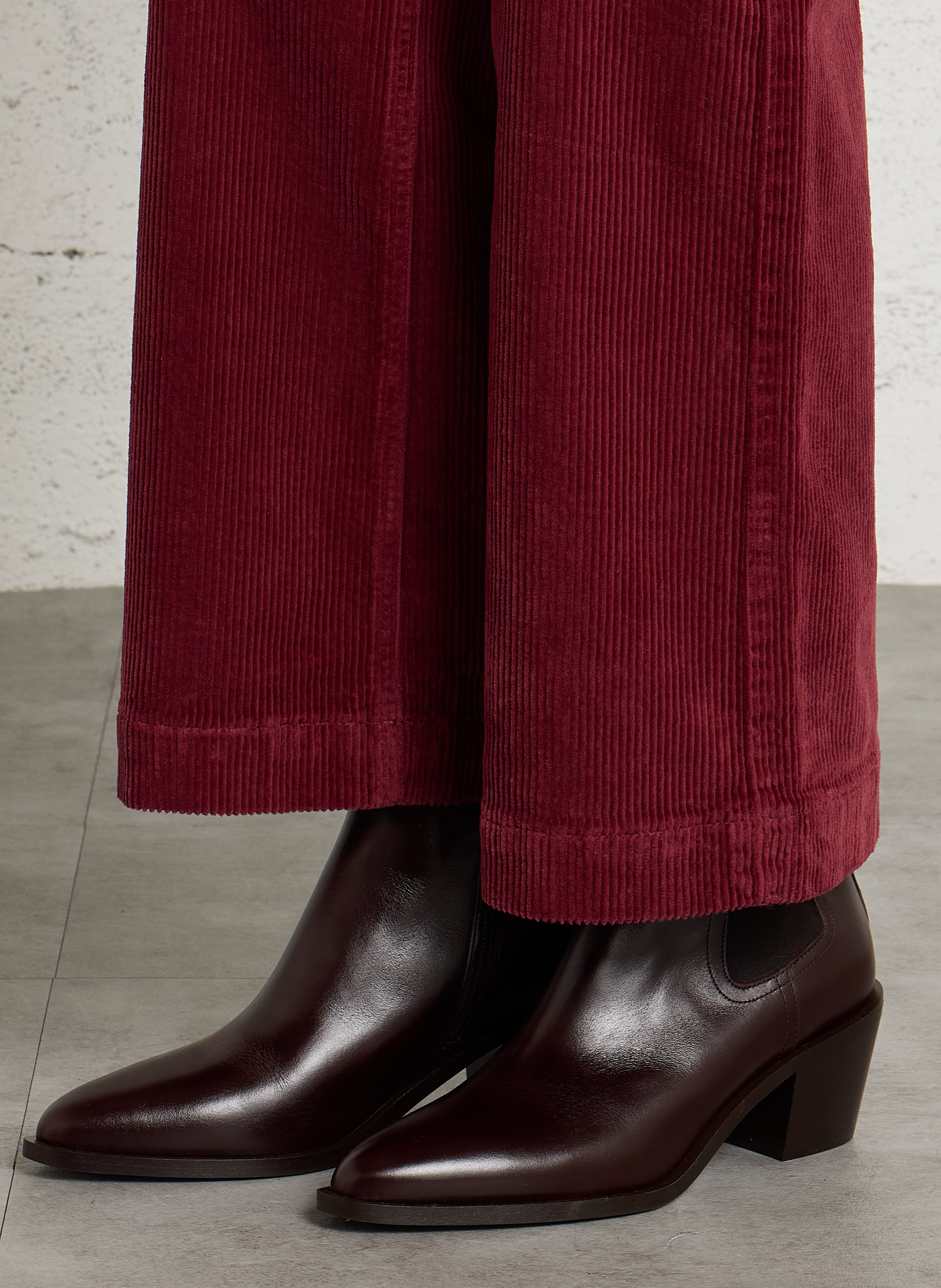 Leather mid-calf boots MAISON 123 Brown