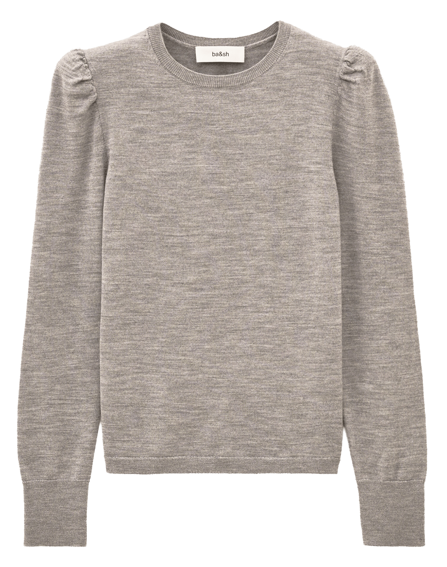 Pull droit uni en laine BA&SH Gris
