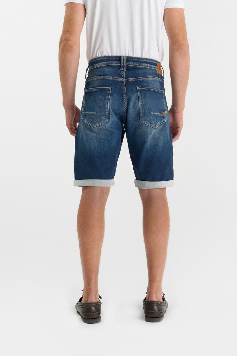 Zip-Front Denim Bermuda Shorts LE TEMPS DES CERISES Blue