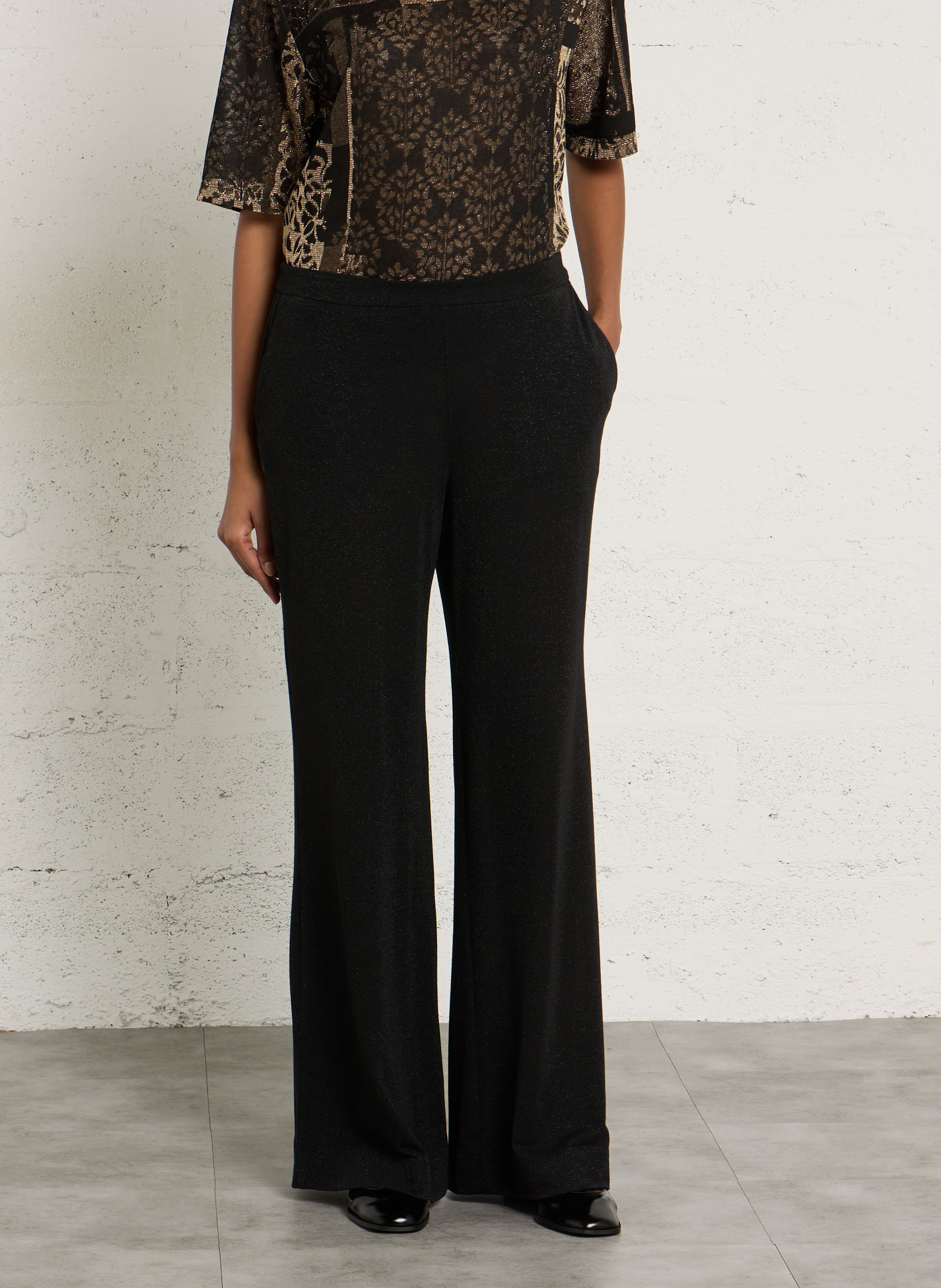 Metallic wide-leg fluid trousers MOMONI