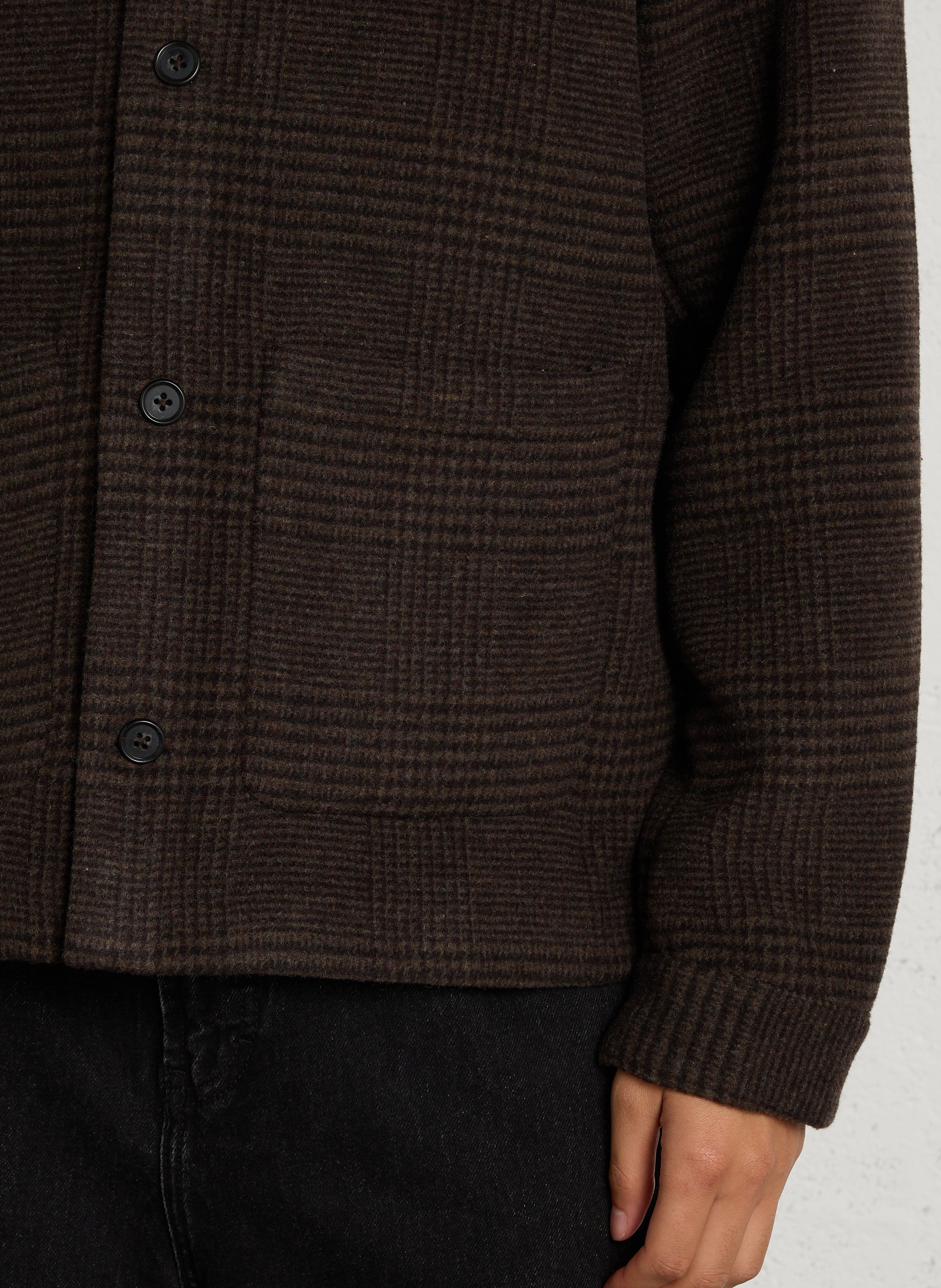 Veste droite col classique à carreaux CASUAL FRIDAY Marron
