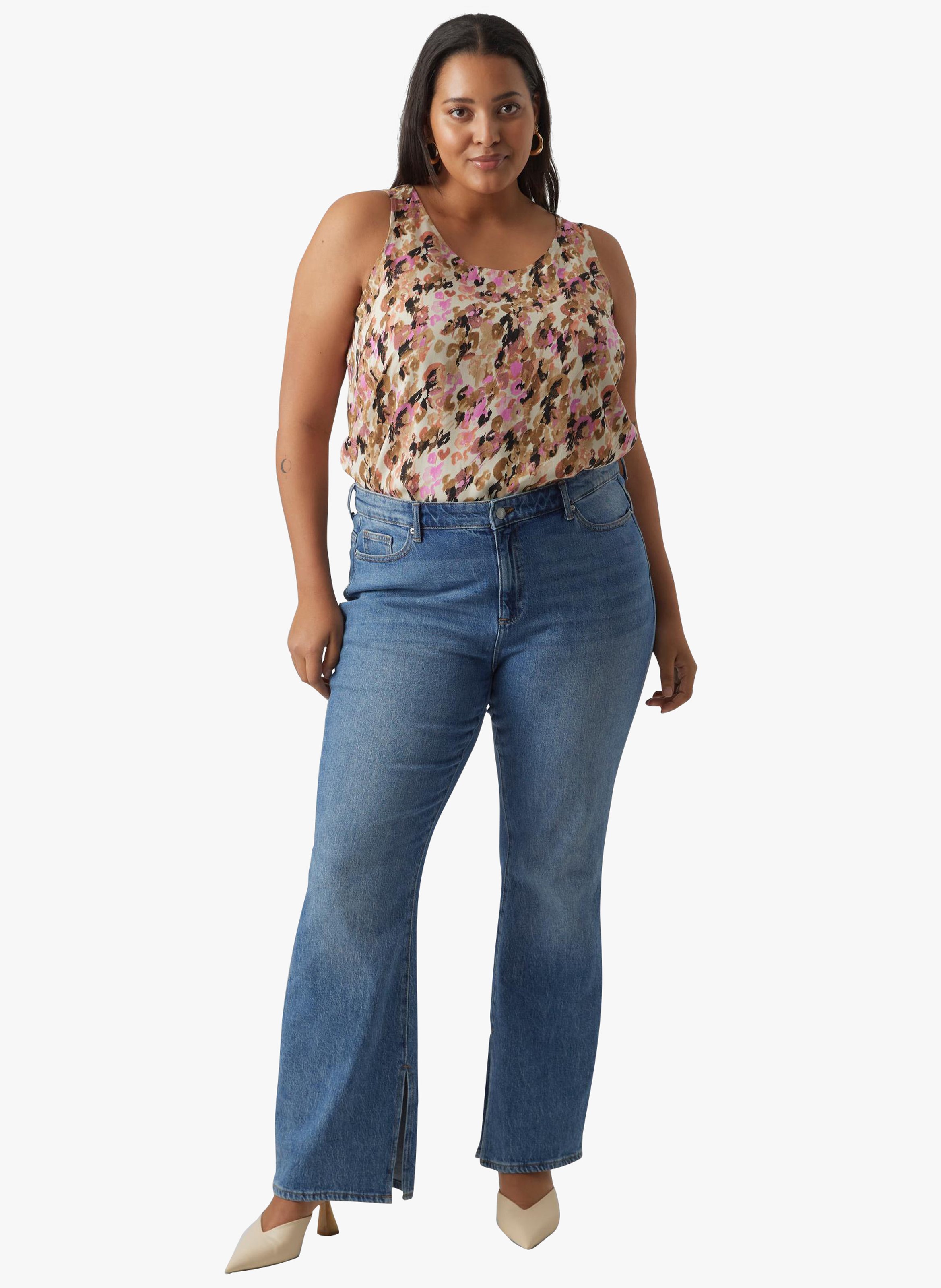 Top col rond droit à imprimé VERO MODA CURVE Multicolore