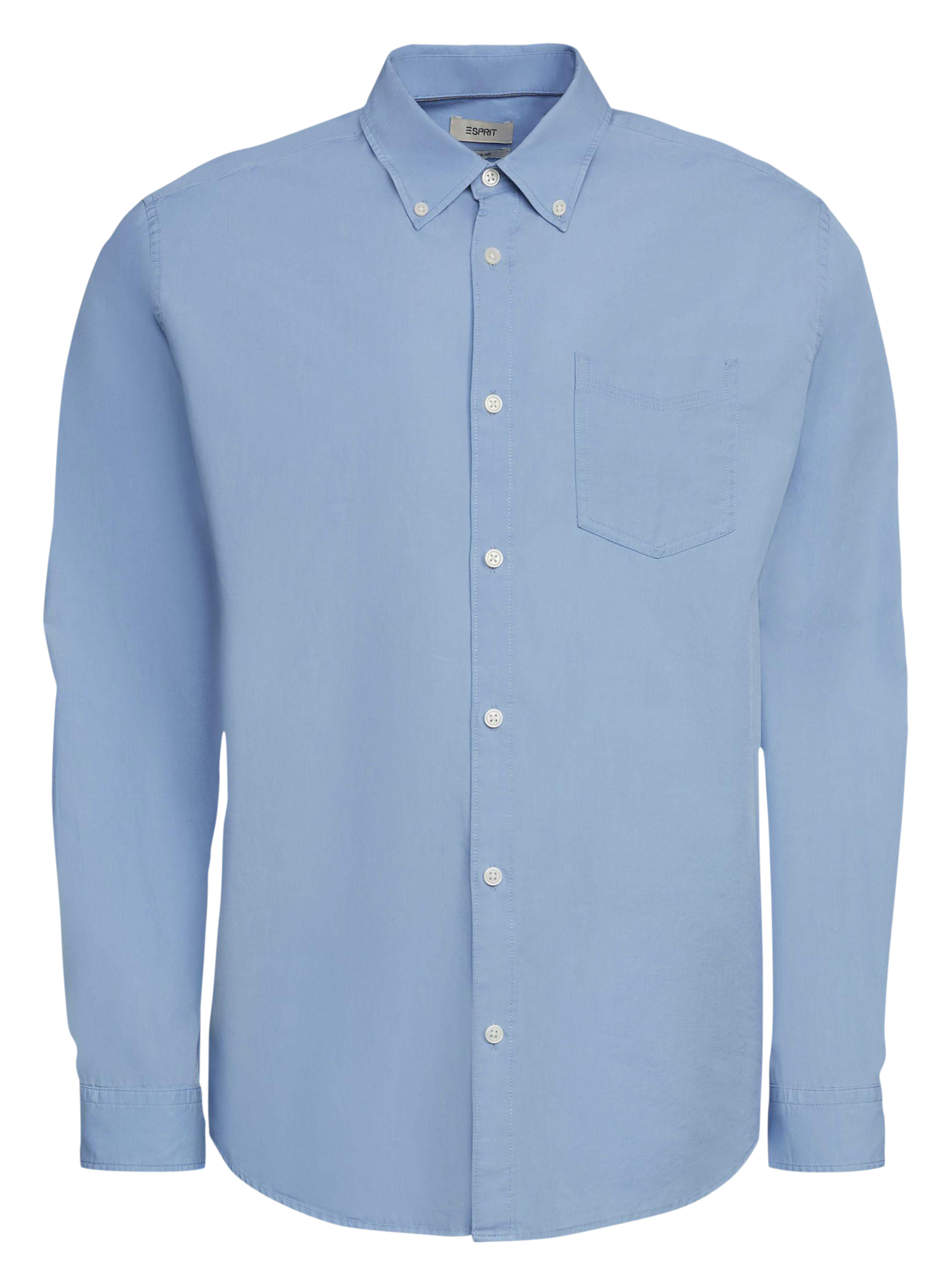 Regular-fit cotton shirt with button-down collar  Light blue