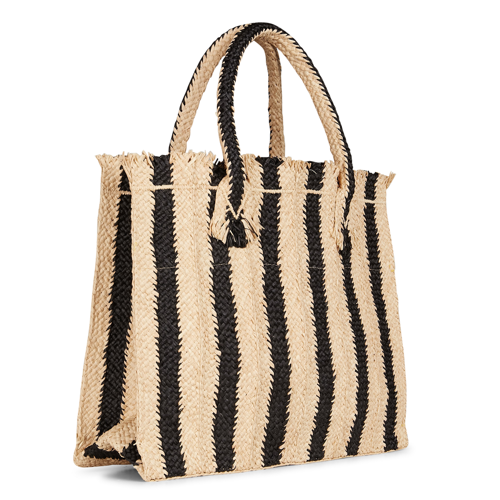 Panier en tresse de raphia  SANS ARCIDET Noir