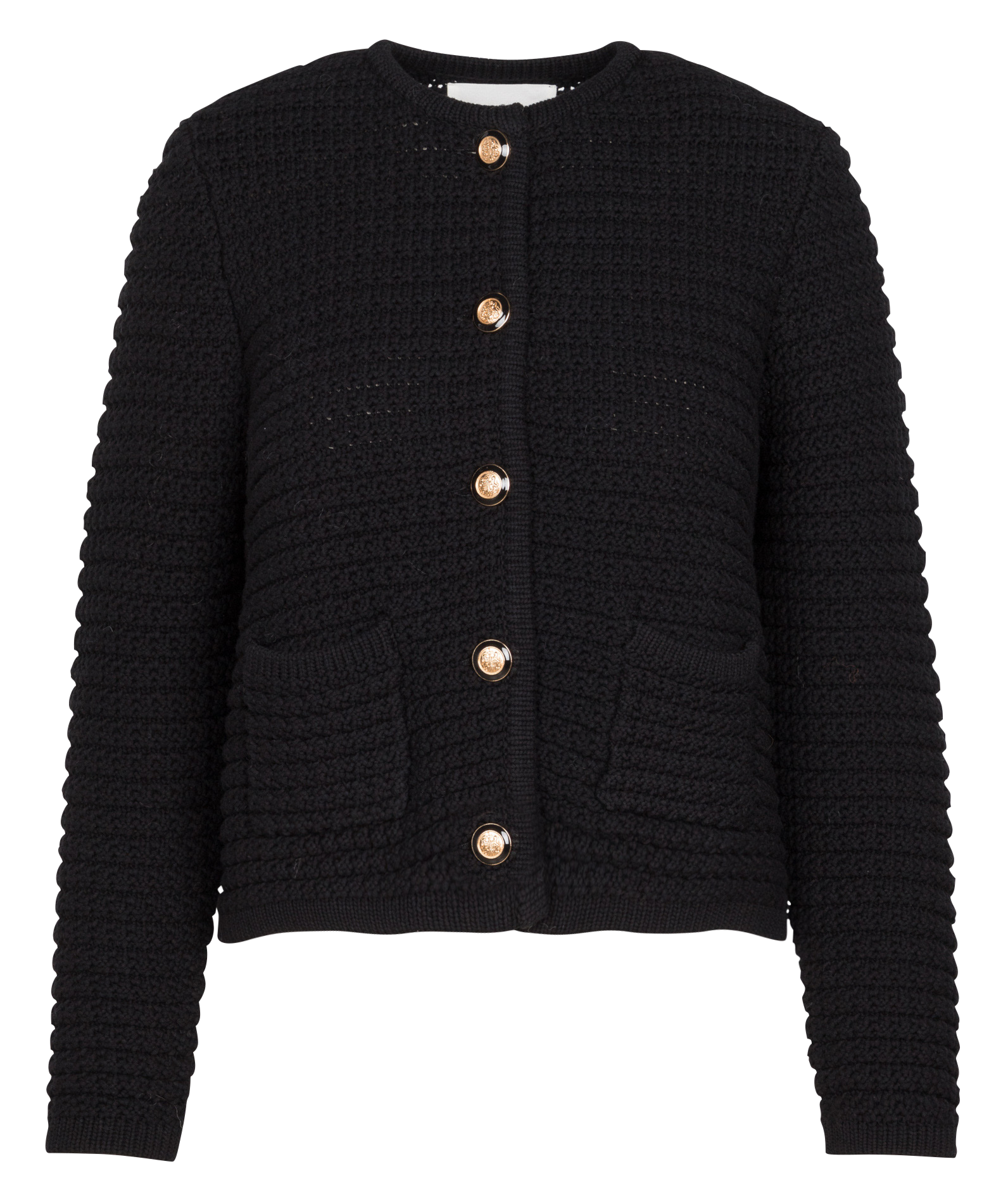 Recht vest met ronde hals | katoenblend BA&SH Zwart