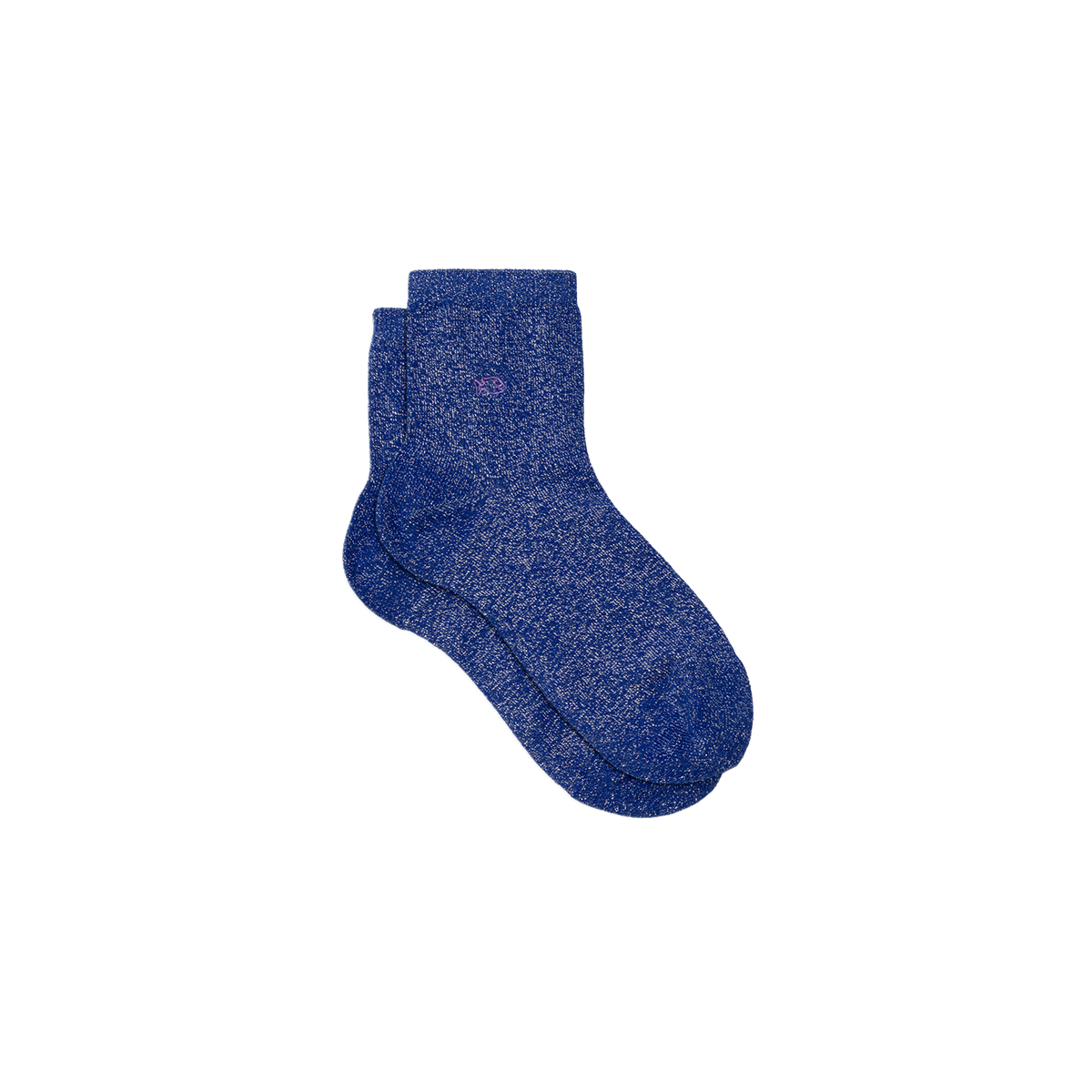 Solid Combed Cotton Glittery Socks BILLYBELT Blue