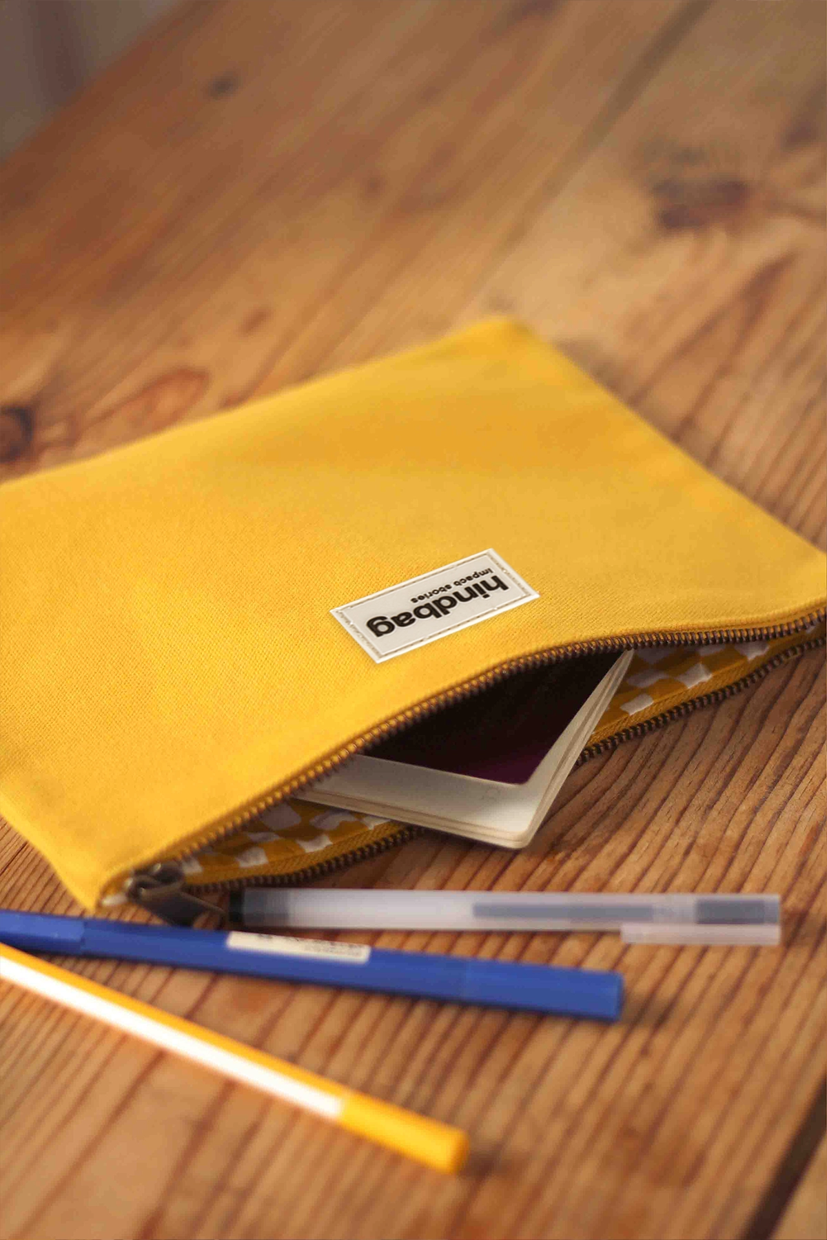 Cotton clutch bag HINDBAG Yellow