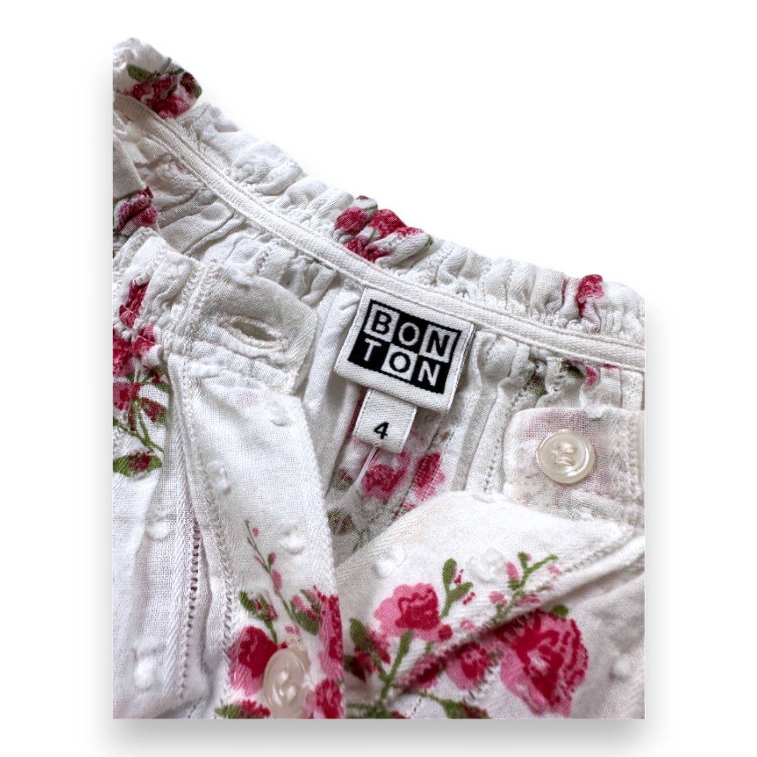 White child's blouse - 4 years BONTON - Seconde Main White