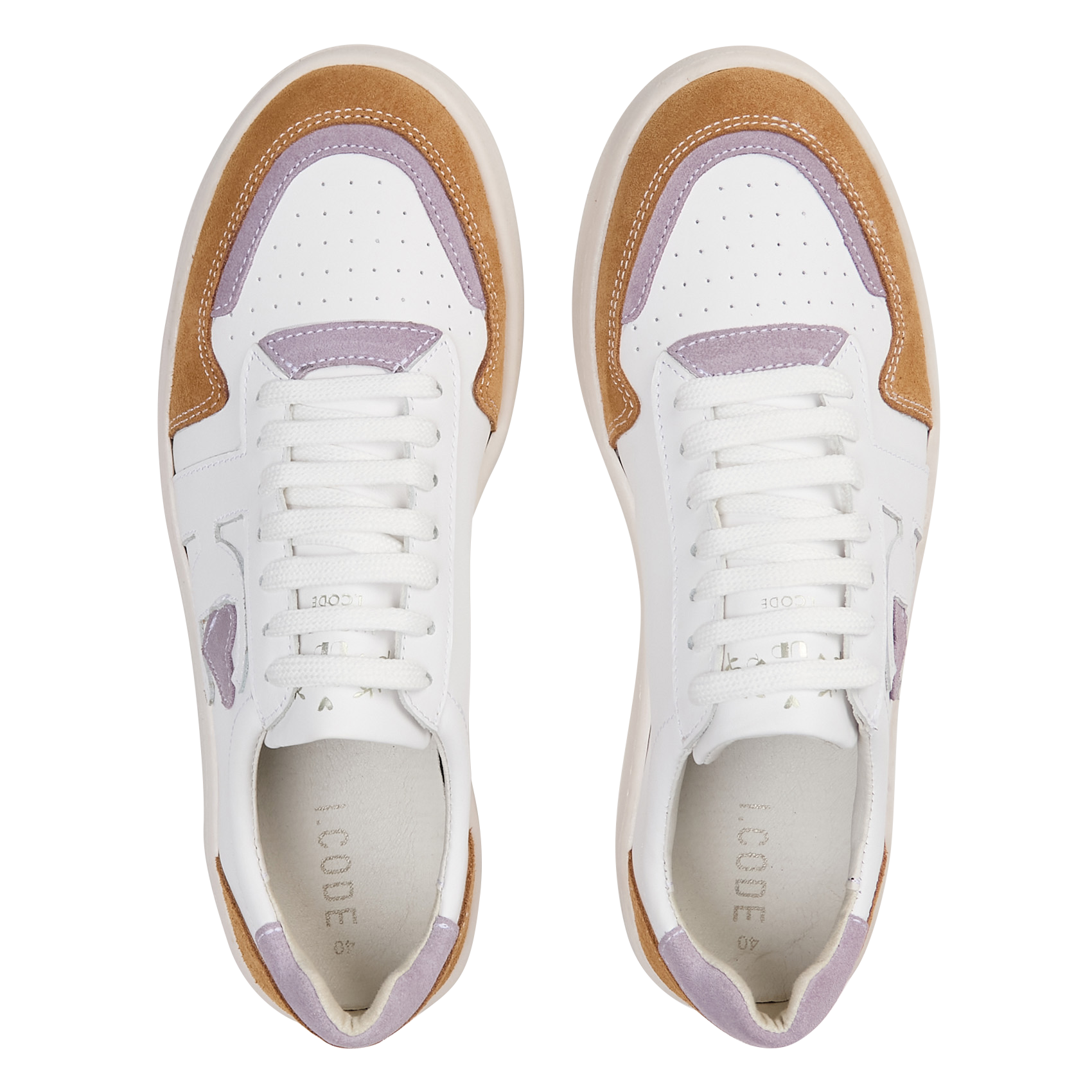 Baskets basses en cuir mélangé I CODE Violet
