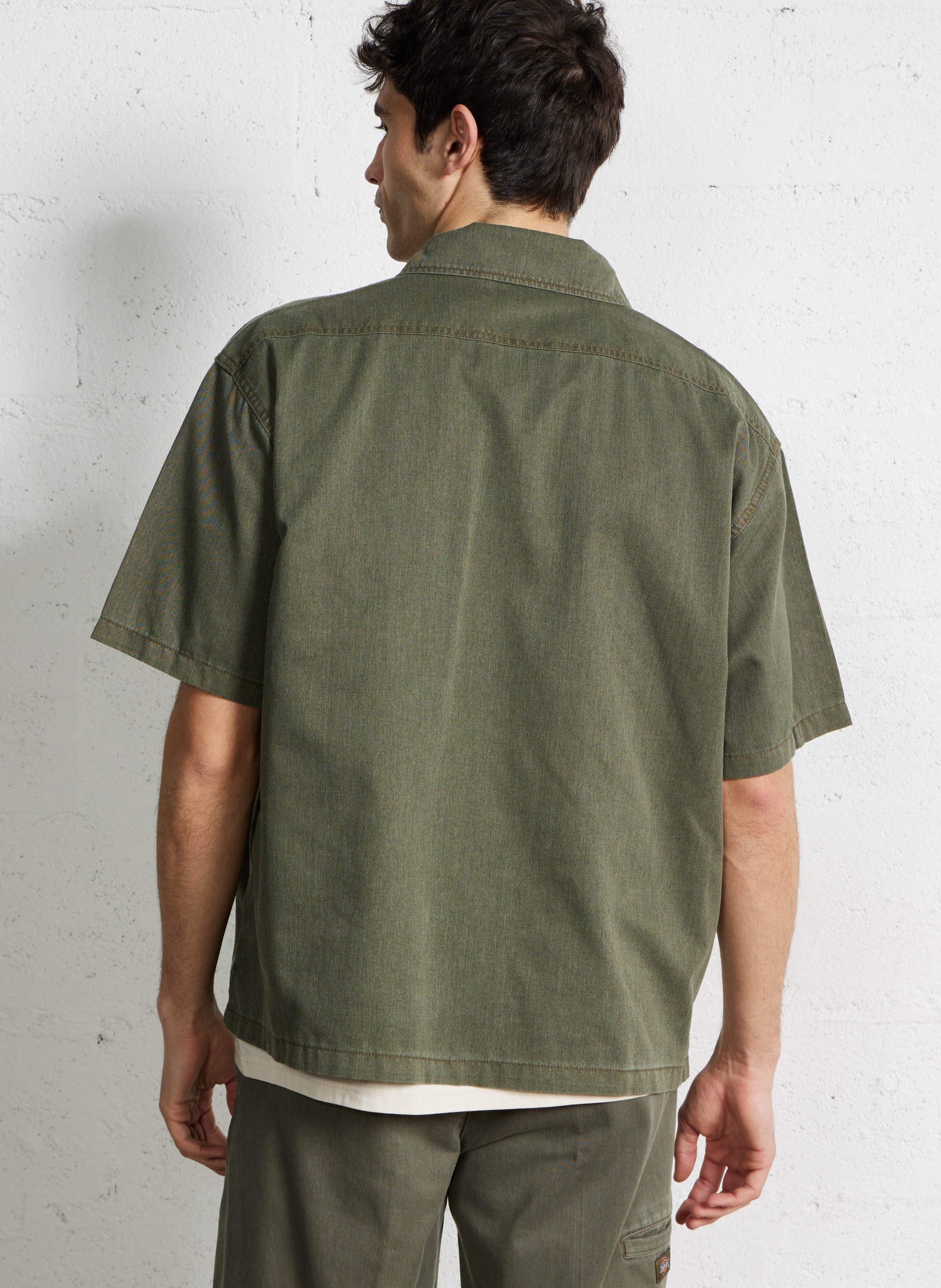 Oversized denim shirt DICKIES Khaki
