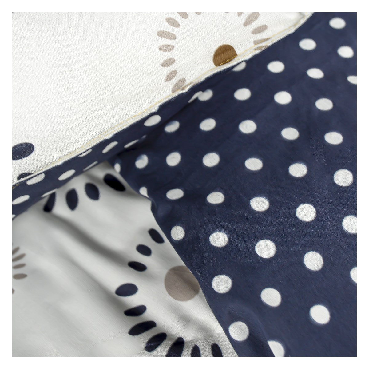 Printed cotton bedding set Beige