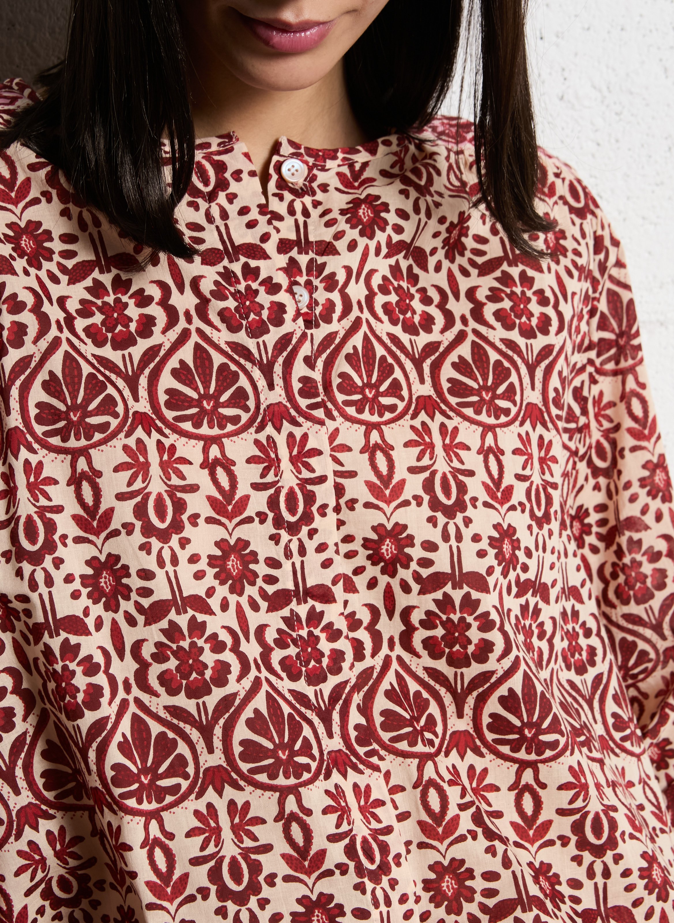 Straight gathered cotton top with buttons LA PETITE ETOILE Multicolored