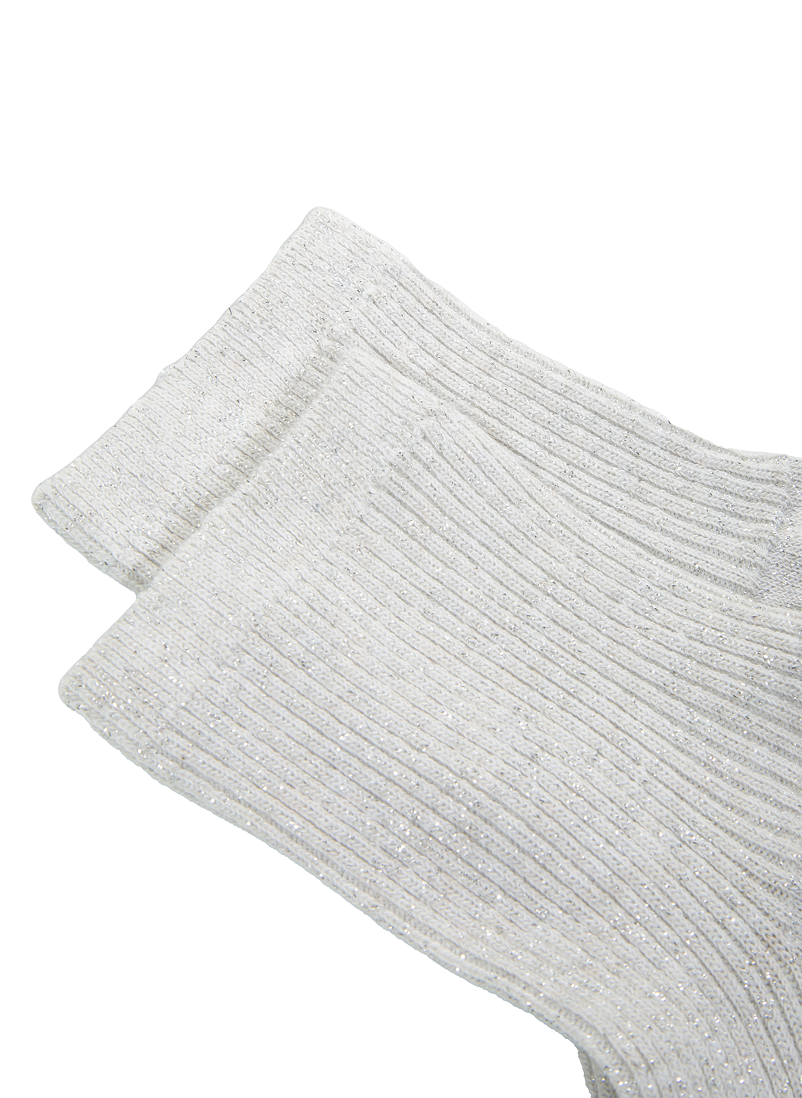 Chaussettes mi-hautes pailletées ANT45 Blanc