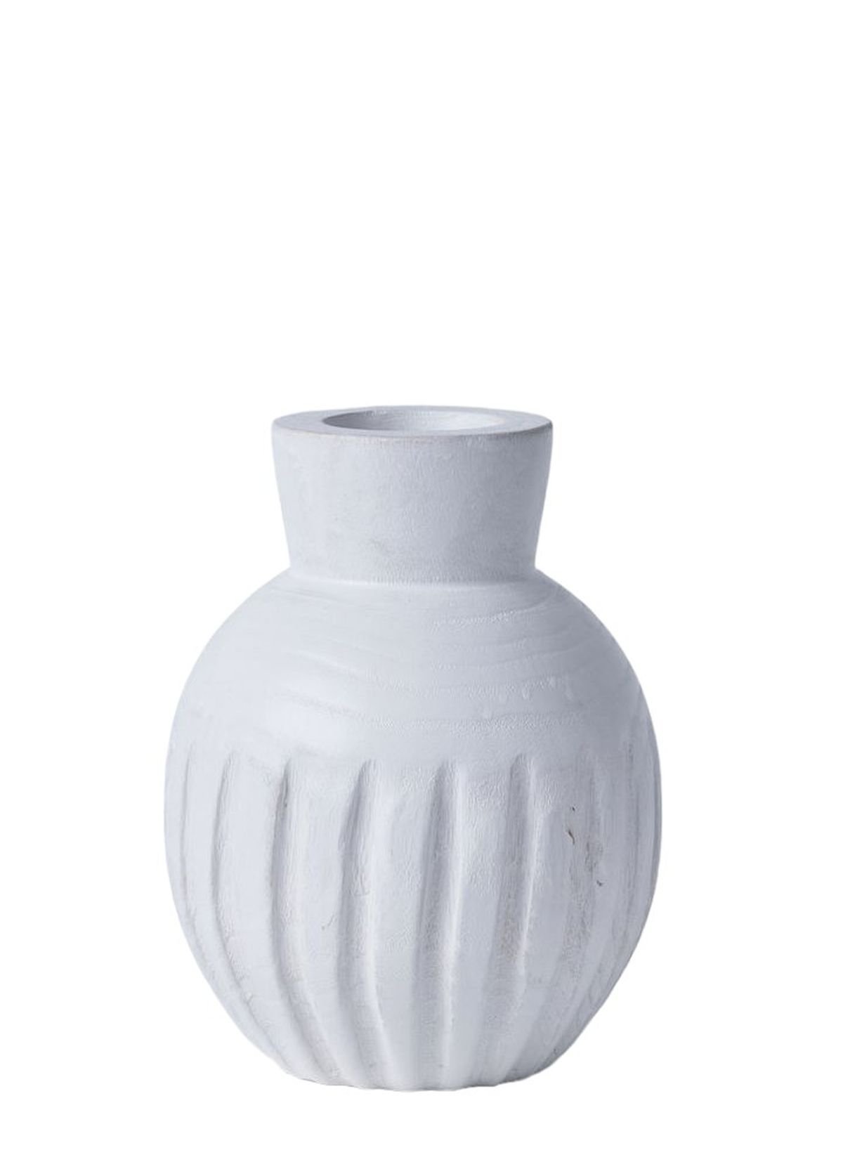 Round wooden vase FACTORY Beige