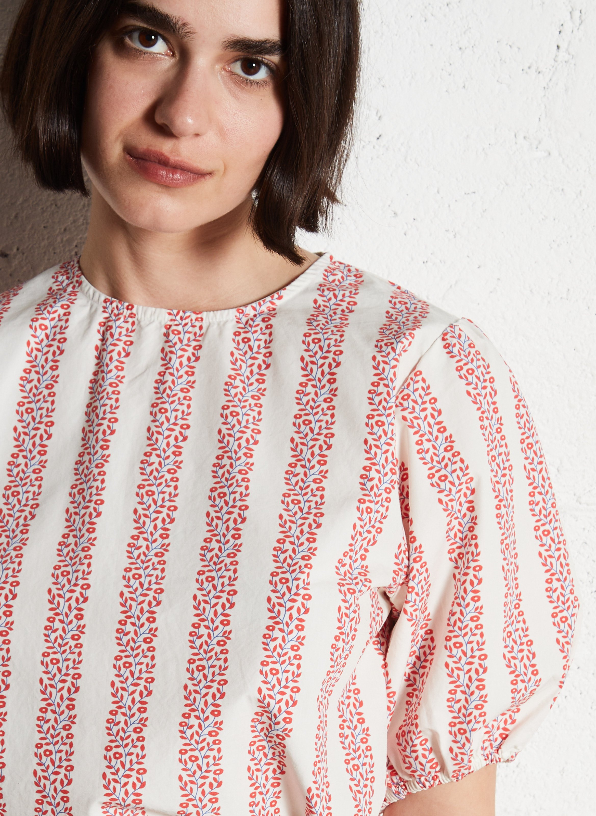 Aimee dotted Swiss top THE TINY BIG SISTER Red