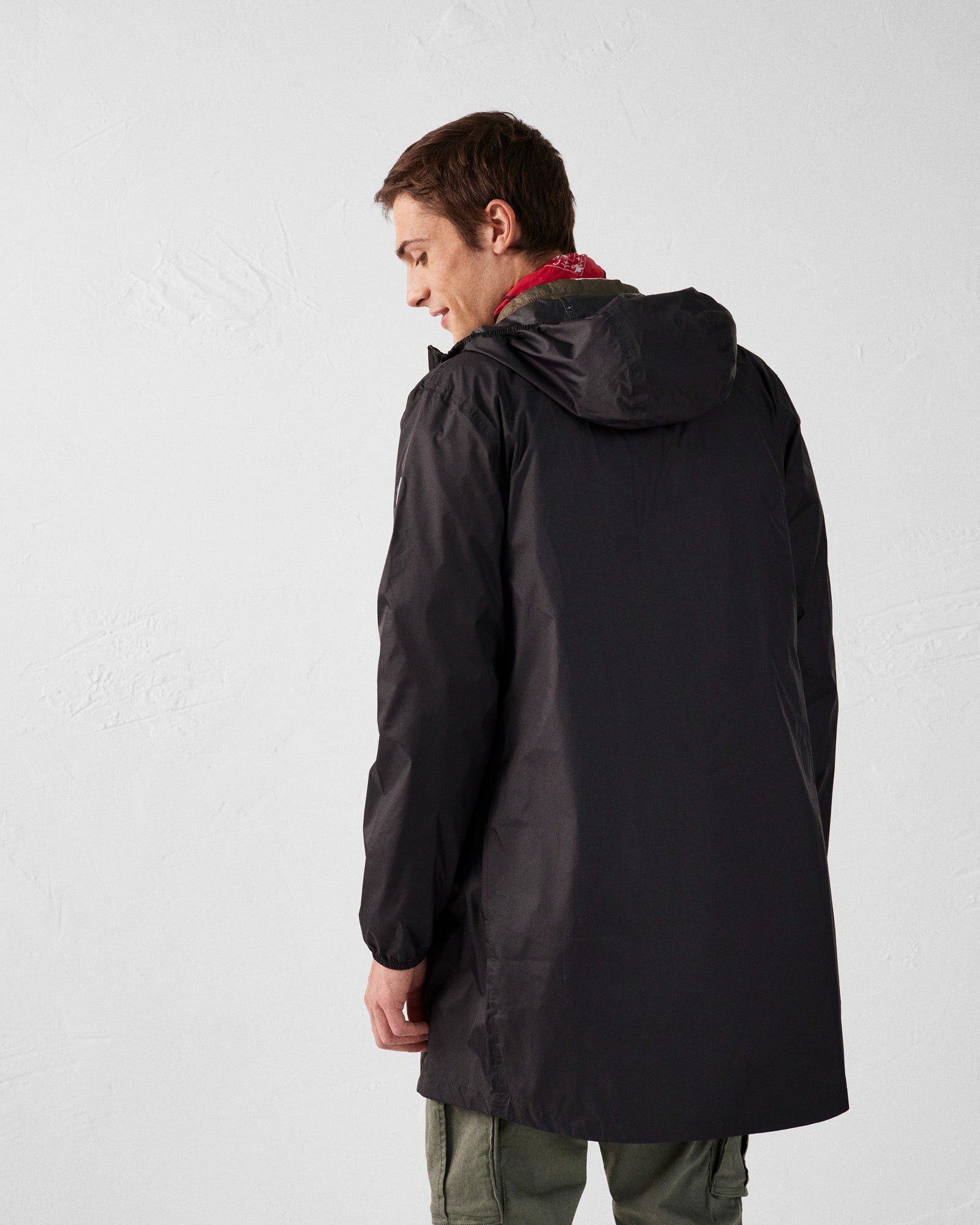 Long packable hooded raincoat Oban JOTT Black