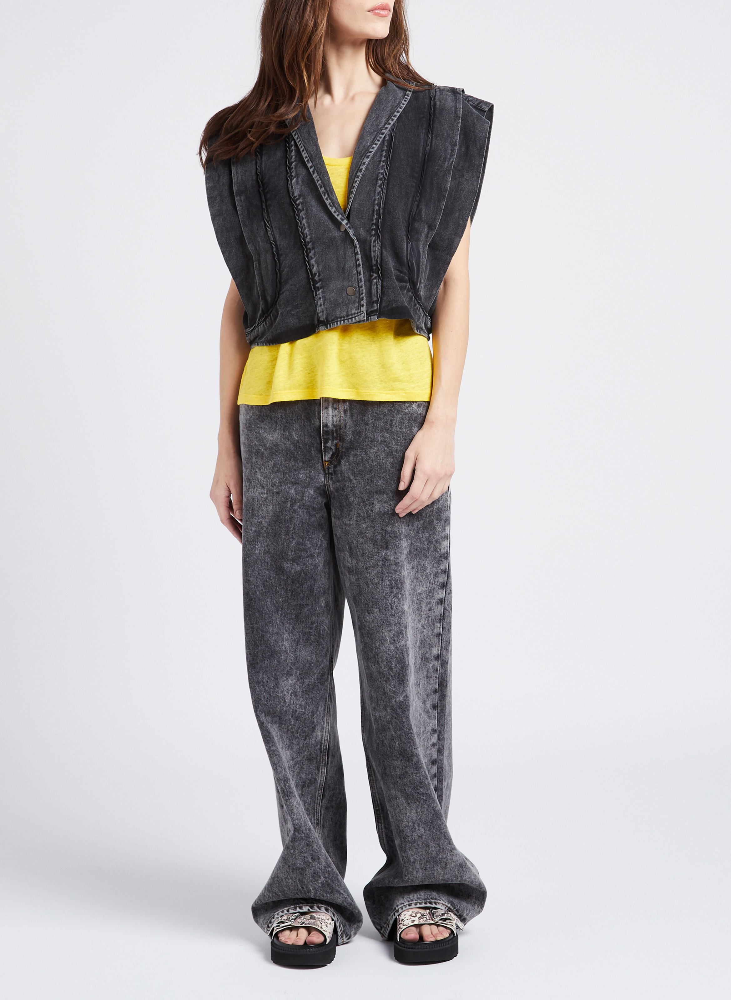 Veste col V en coton  BY BAR Noir