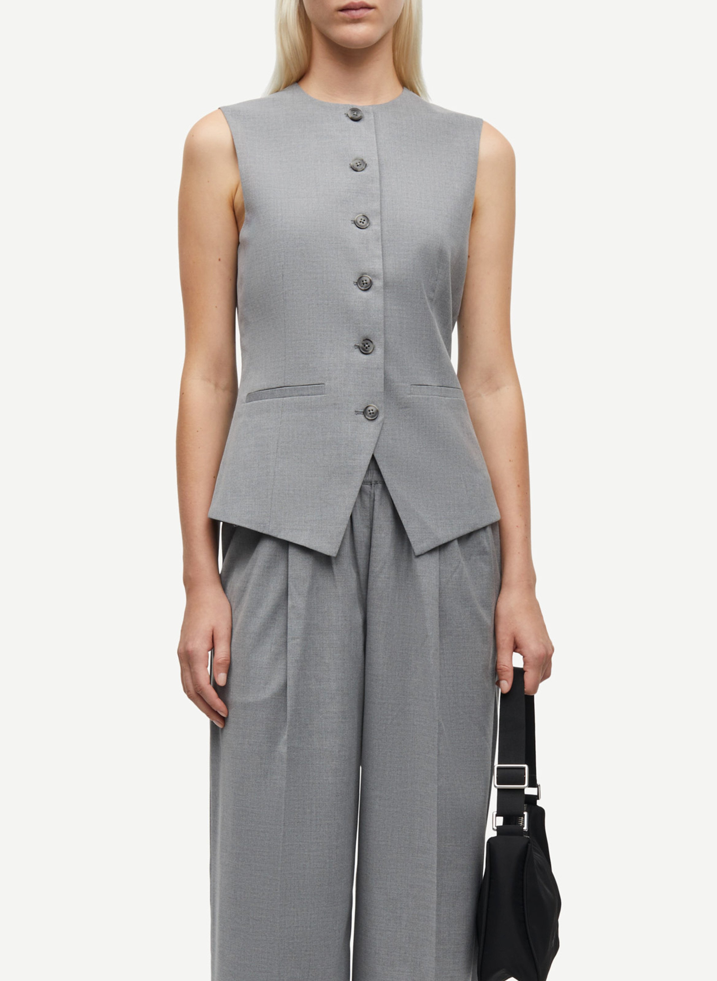 Veston boutonné col rond SAMSOE SAMSOE Argent