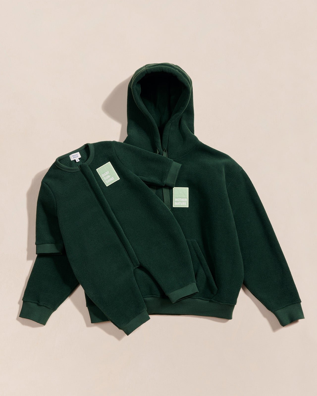 The baby sunshine jumpsuit in recycled fleece EMOI EMOI Green