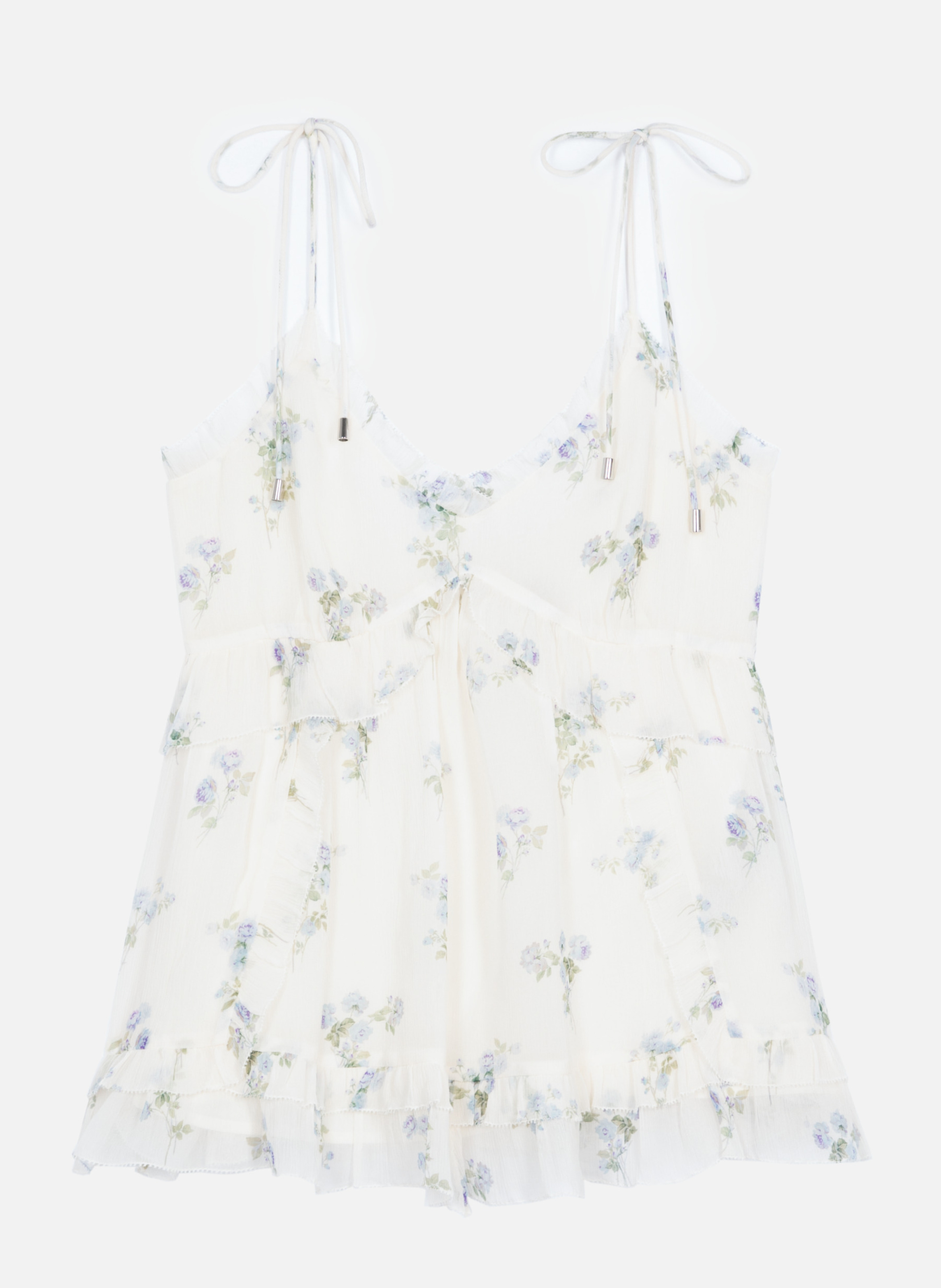 Top with floral print ruffles THE KOOPLES White