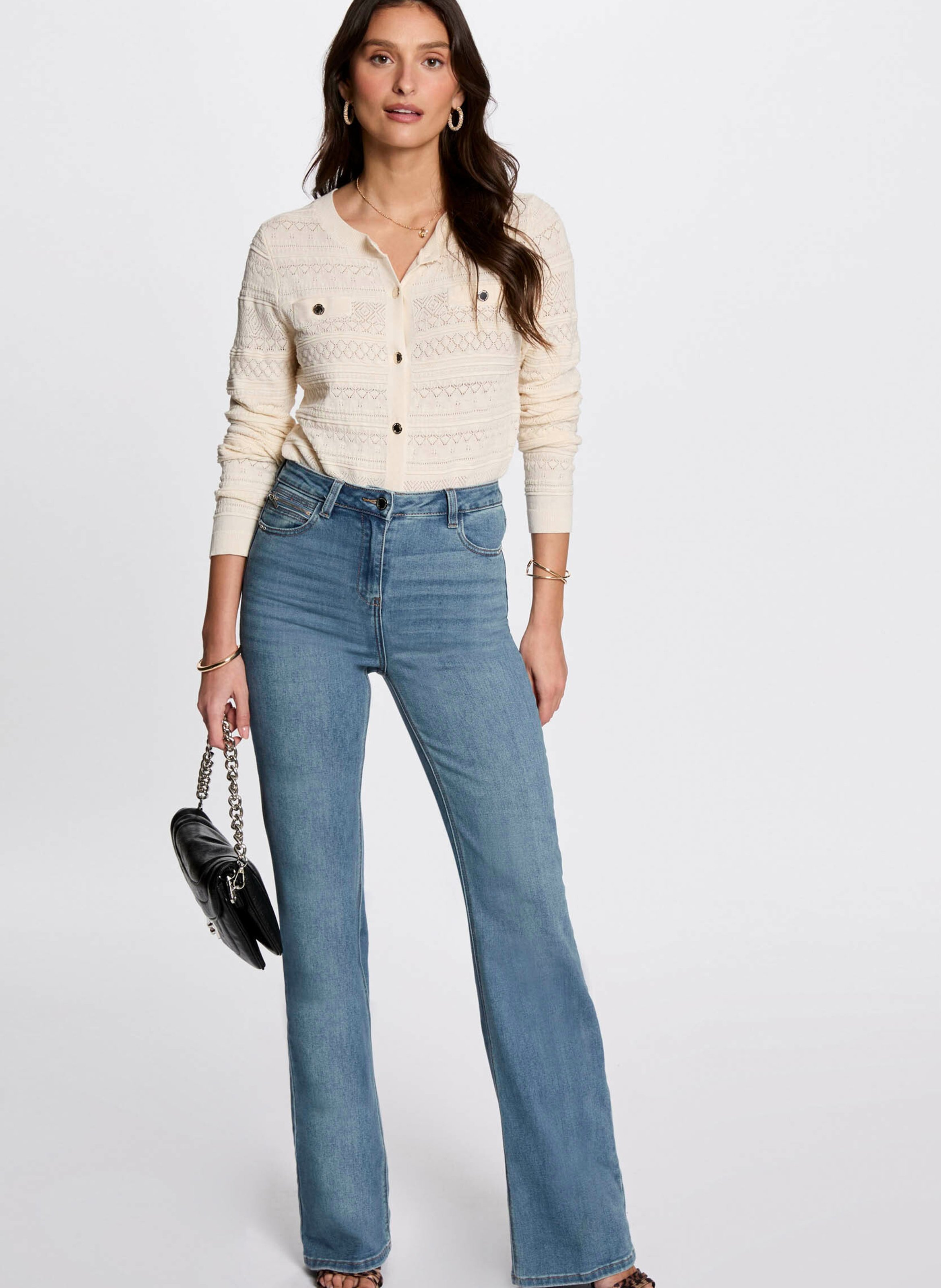 Round-neck cardigan MORGAN Beige