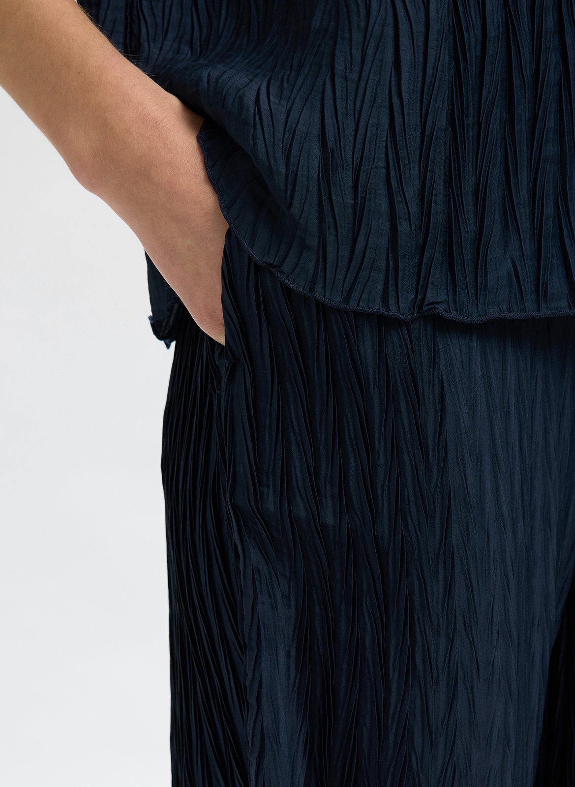 Pantalon large  SELECTED Bleu