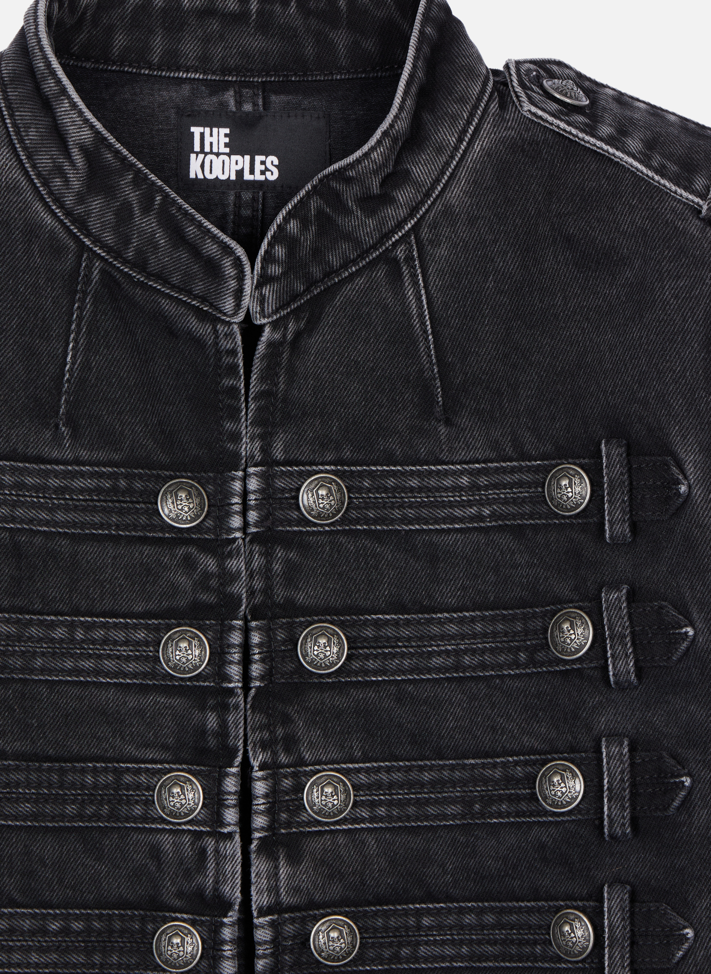 Denim officer-style jacket THE KOOPLES Black