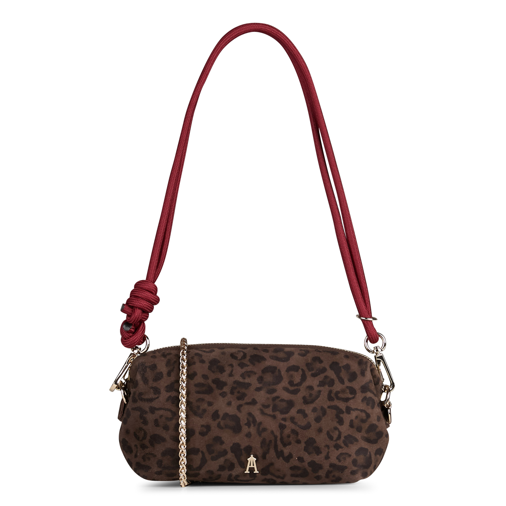 Sac bandoulière en laine de mouton à motif léopard CRAIE STUDIO Marron