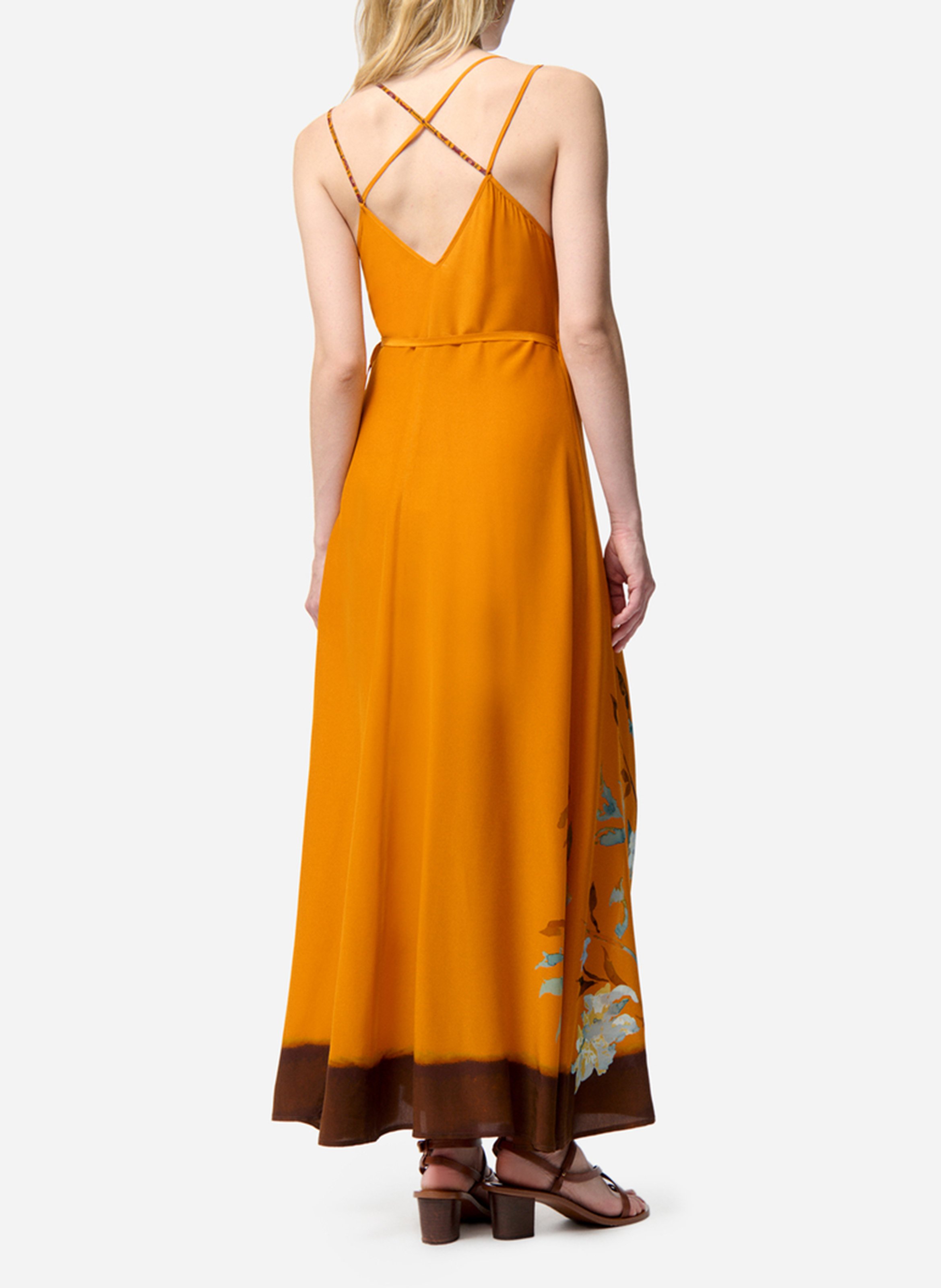 Robe longue imprimée VANESSA BRUNO Marron