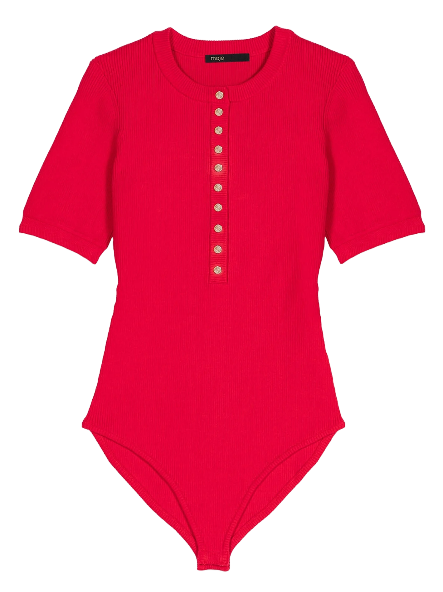 Body manches courtes boutonné MAJE Rouge