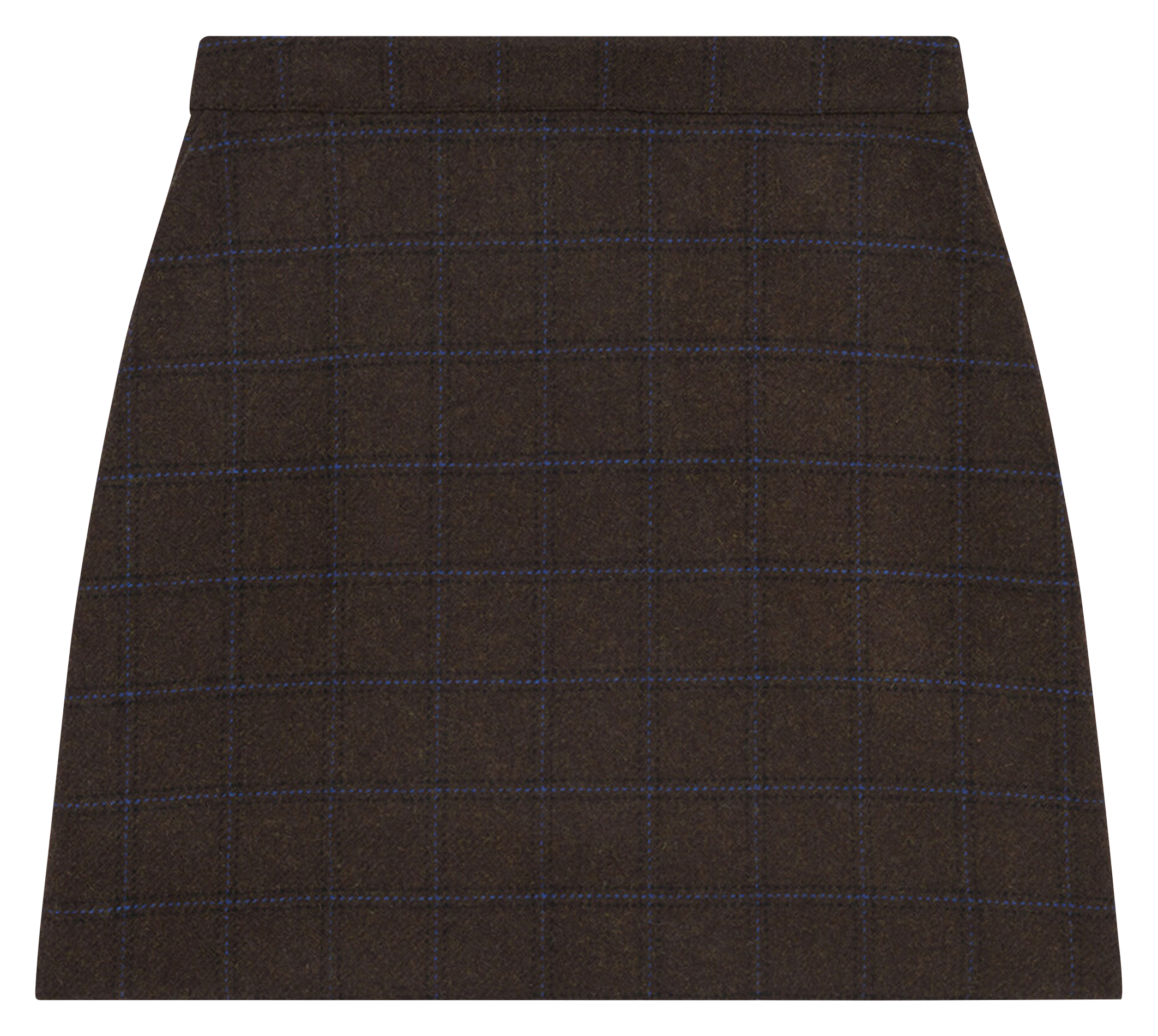 Short checked wool skirt CAROLL Brown