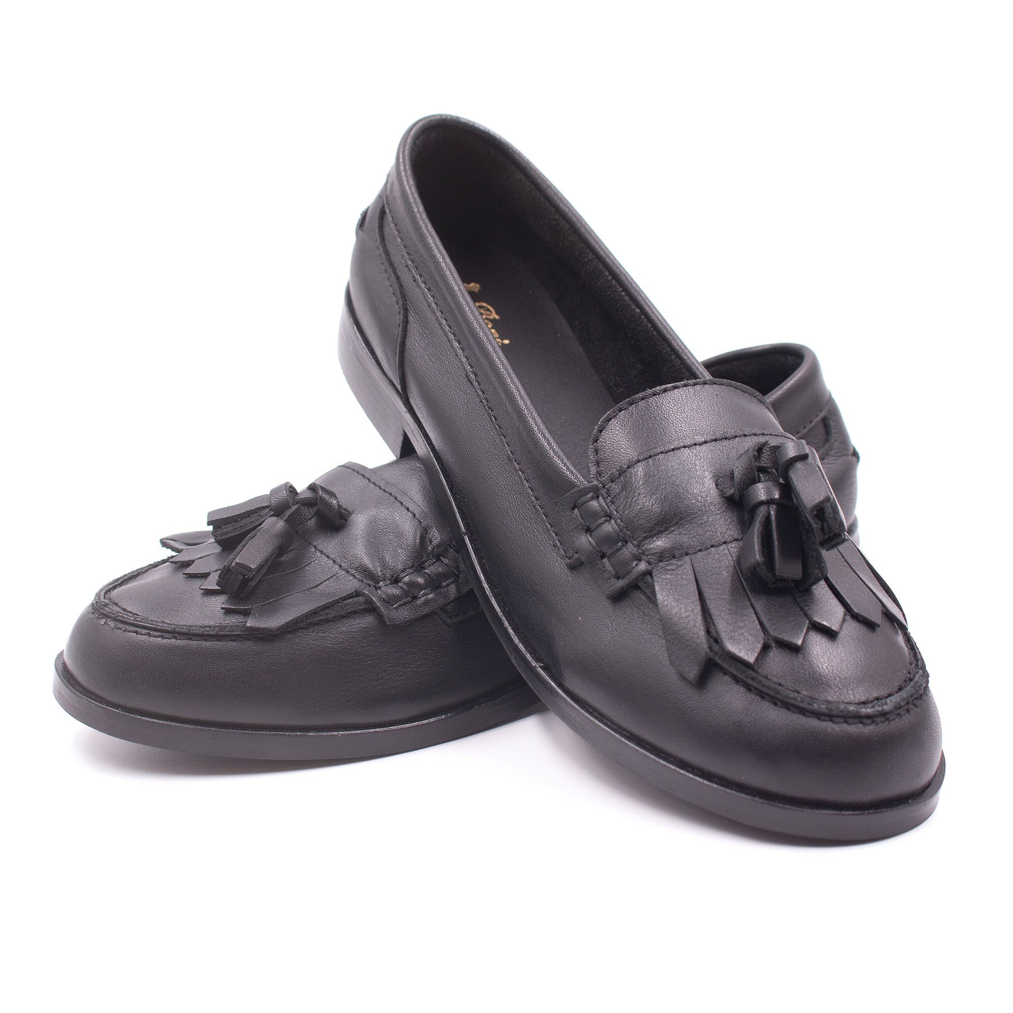 Mocassins fille à pompoms Boni & Sidonie Noir