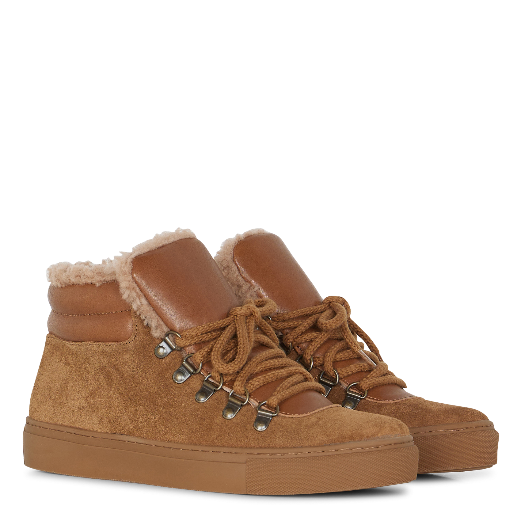 Hoge sneakers van leermix MAISON TOUFET Beige