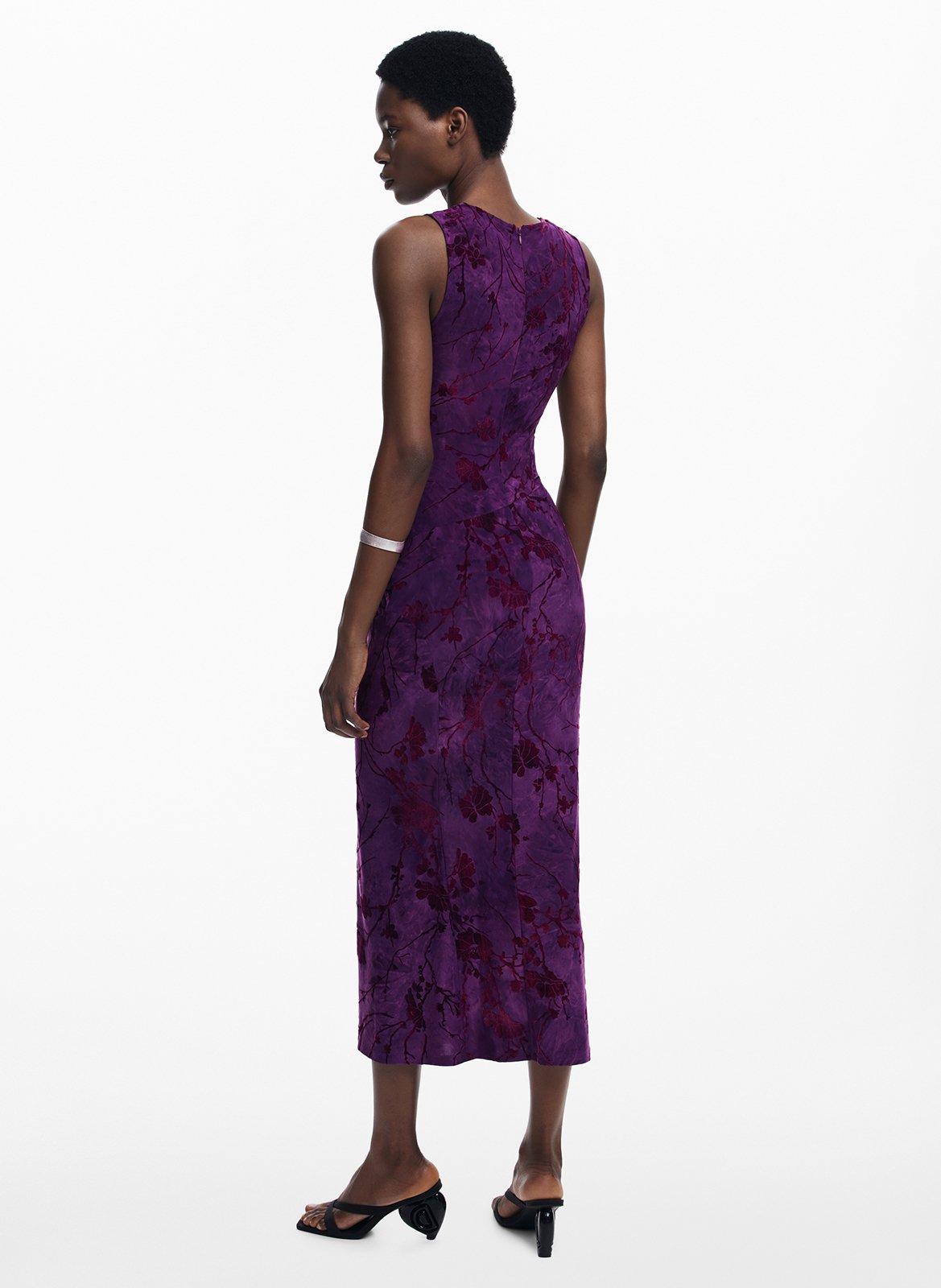 Abito midi aderente senza maniche DESIGUAL Rosso