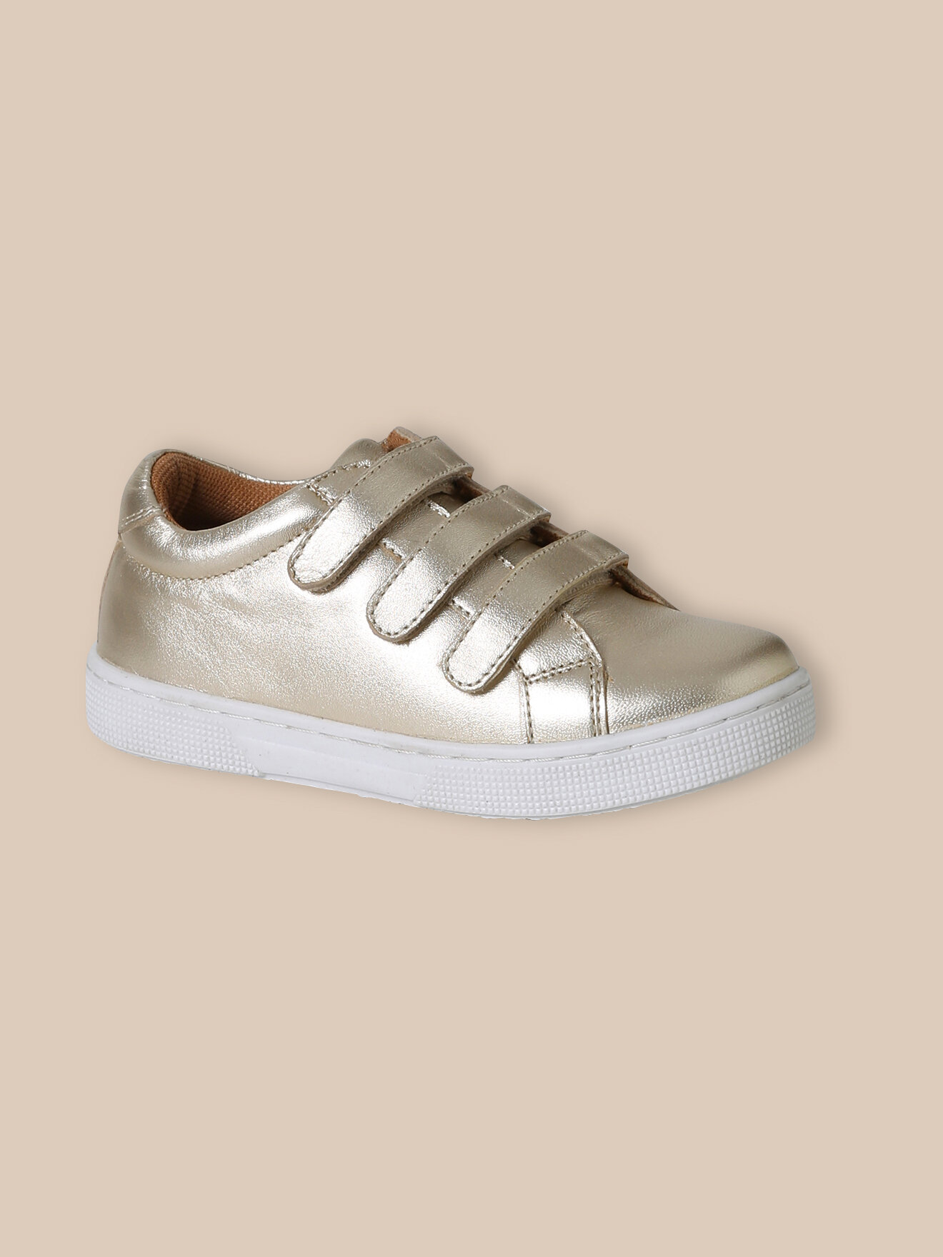Iridescent leather sneakers CYRILLUS Yellow