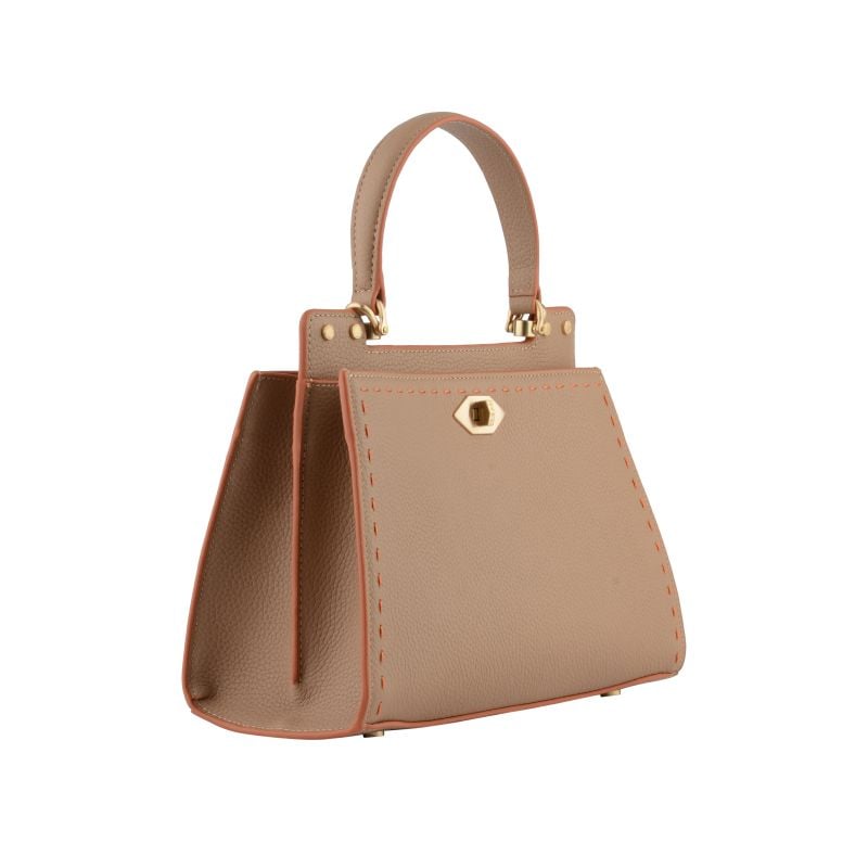 Handbag - cowhide leather POURCHET Brown