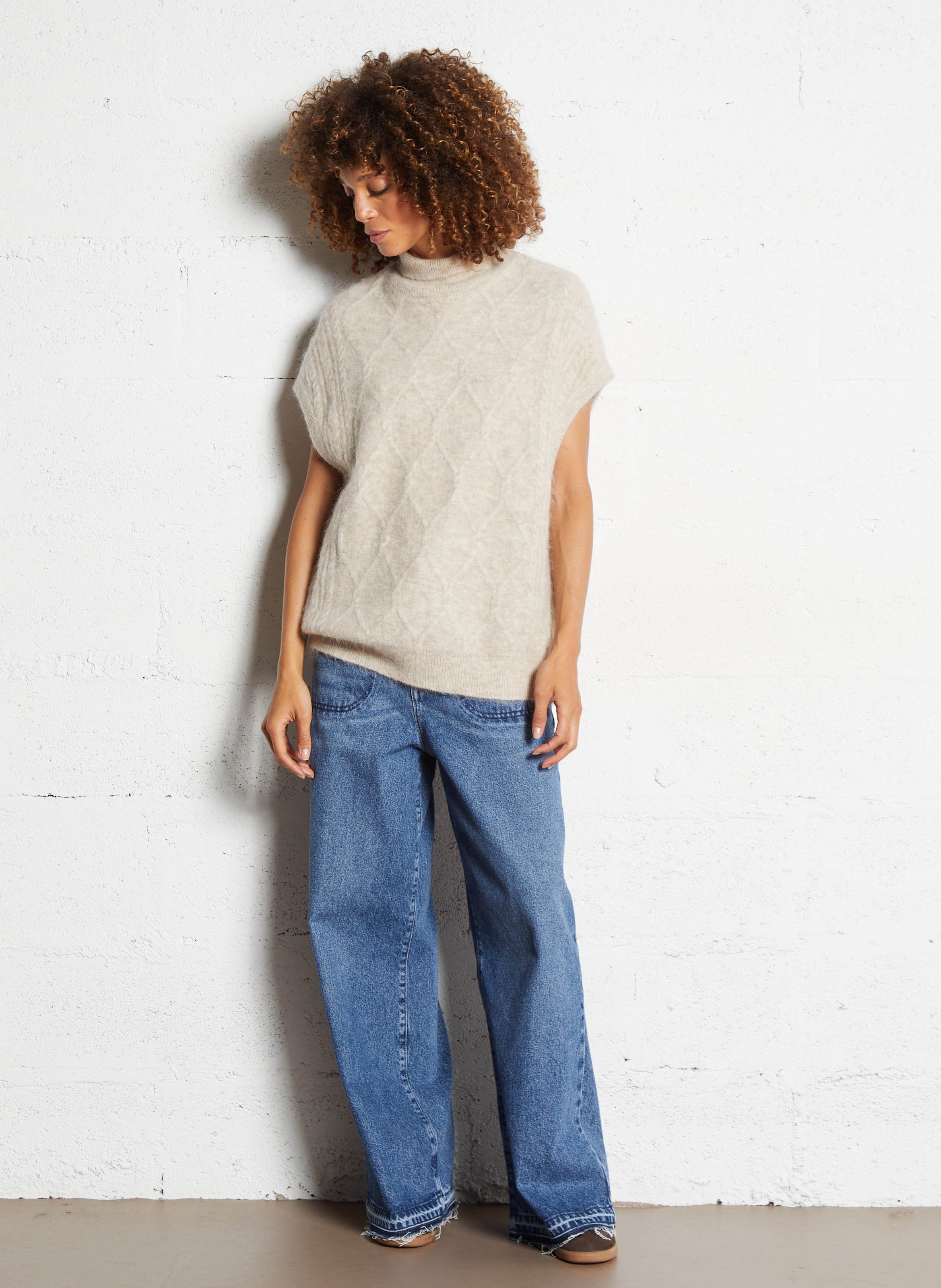 Coltrui van wolmix BELLEROSE Beige