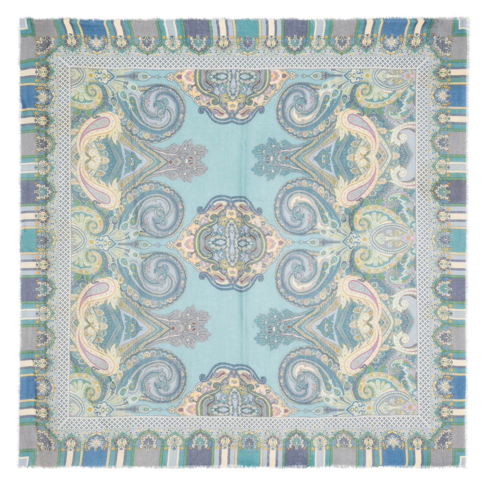 Bedruckter Foulard aus Wolle und Seide SUD EXPRESS Blau