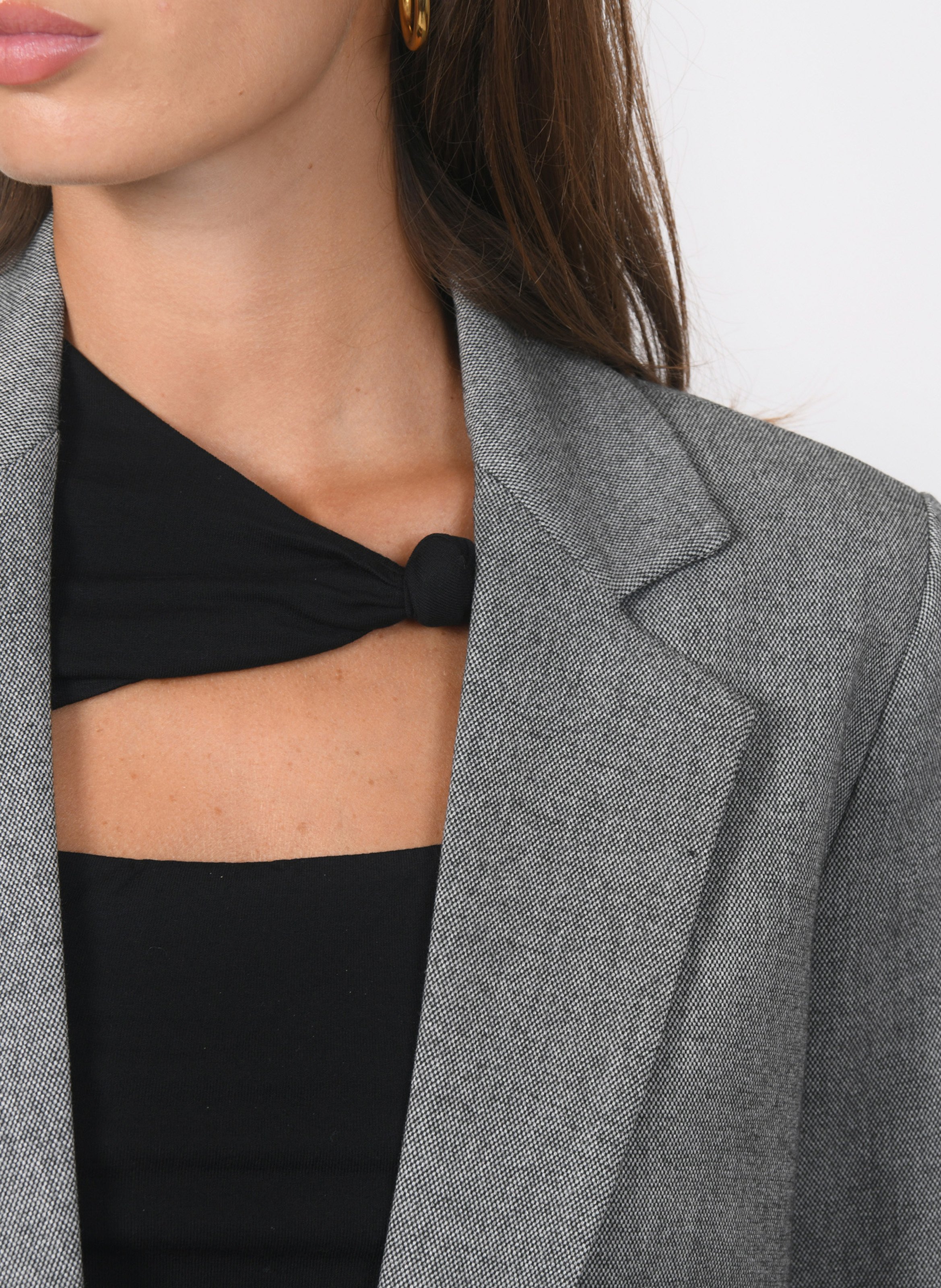 Veste de blazer ajustée chinée KOOKAI Gris