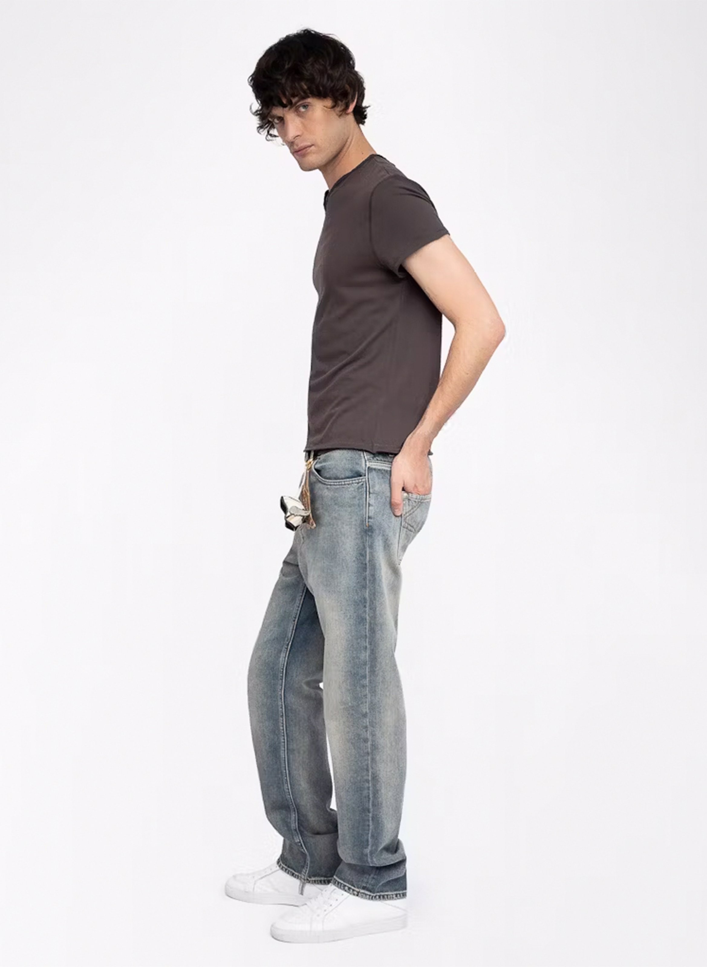 Tee-shirt col V en coton ZADIG&amp;VOLTAIRE Noir