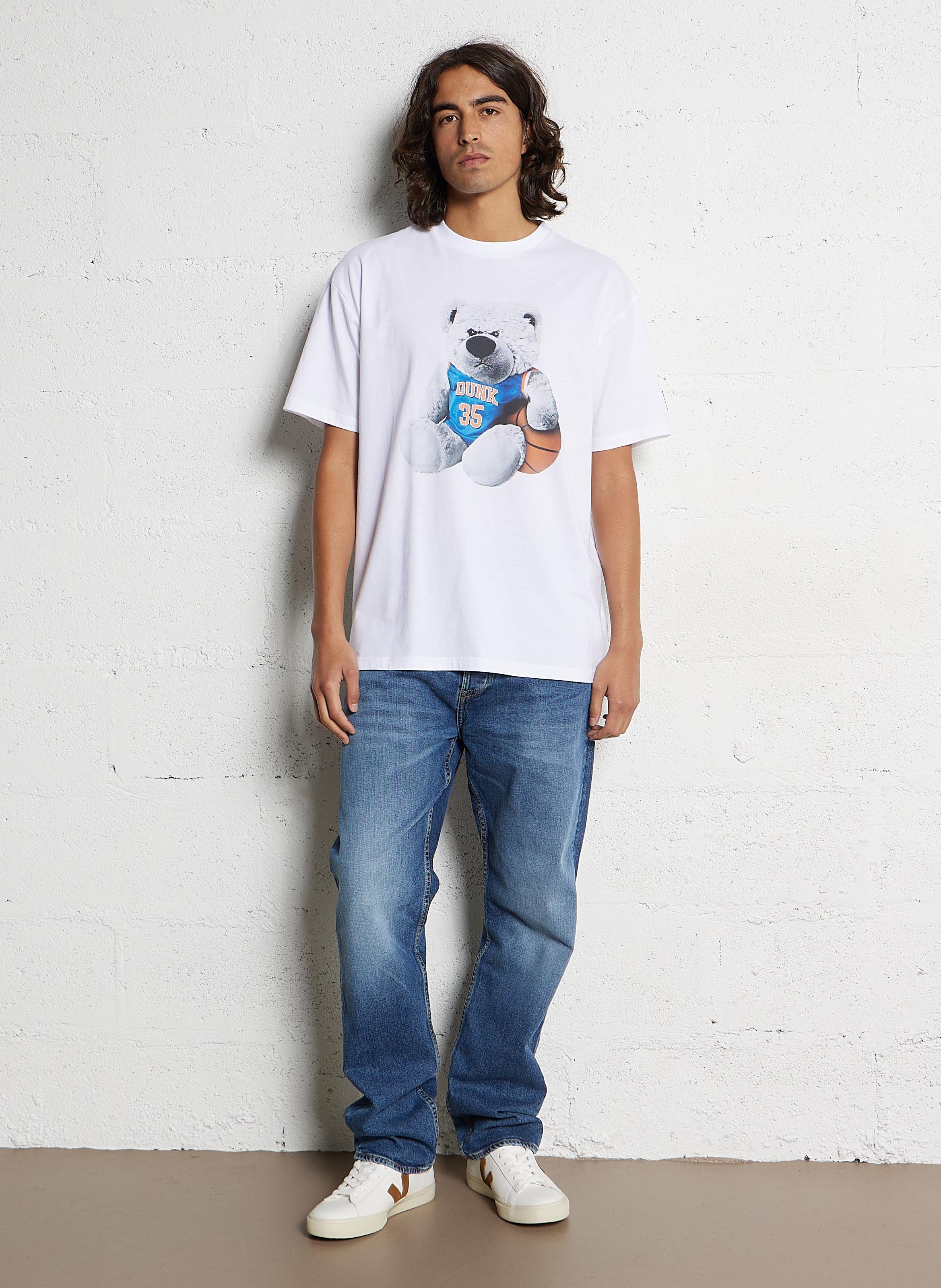 Cotton-blend wide-leg jeans LE TEMPS DES CERISES Blue