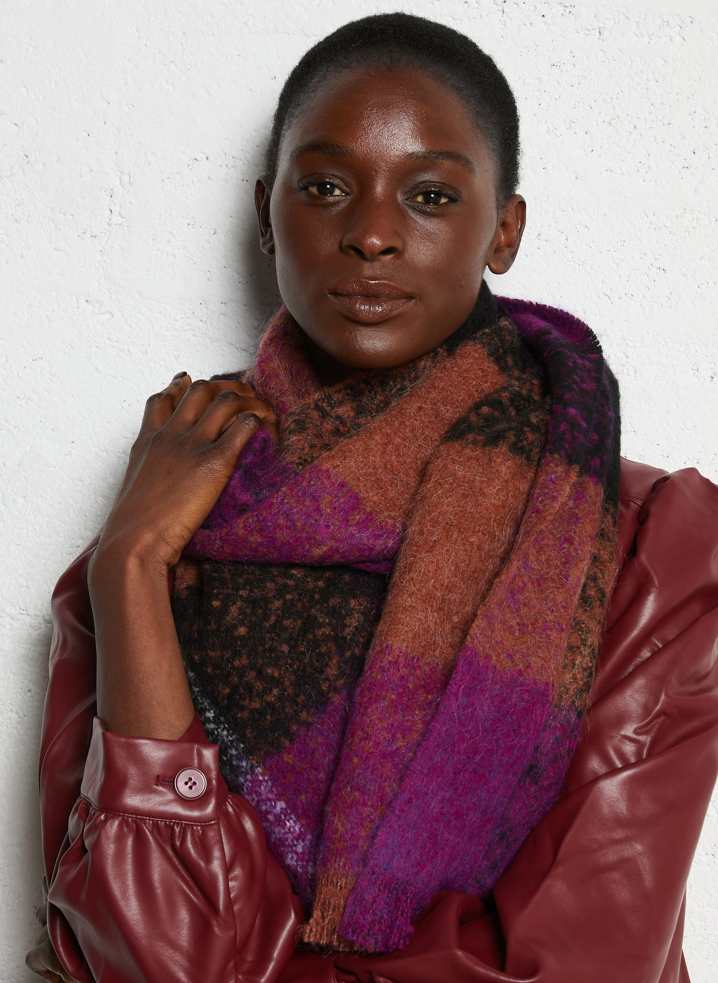 Geruite foulard AU PRINTEMPS PARIS Violet