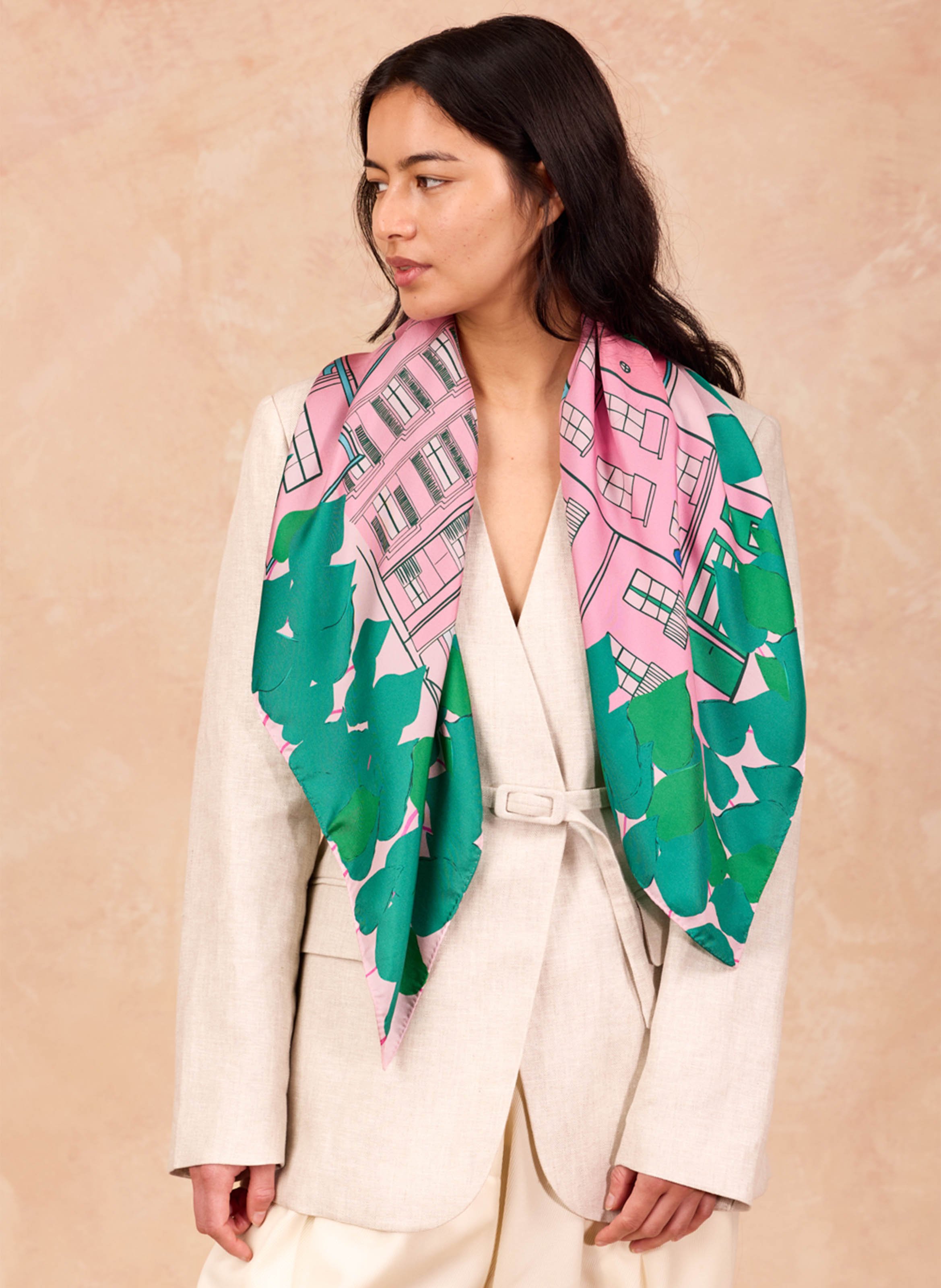 Printed silk scarf PETITJEAN PARIS Multicolored