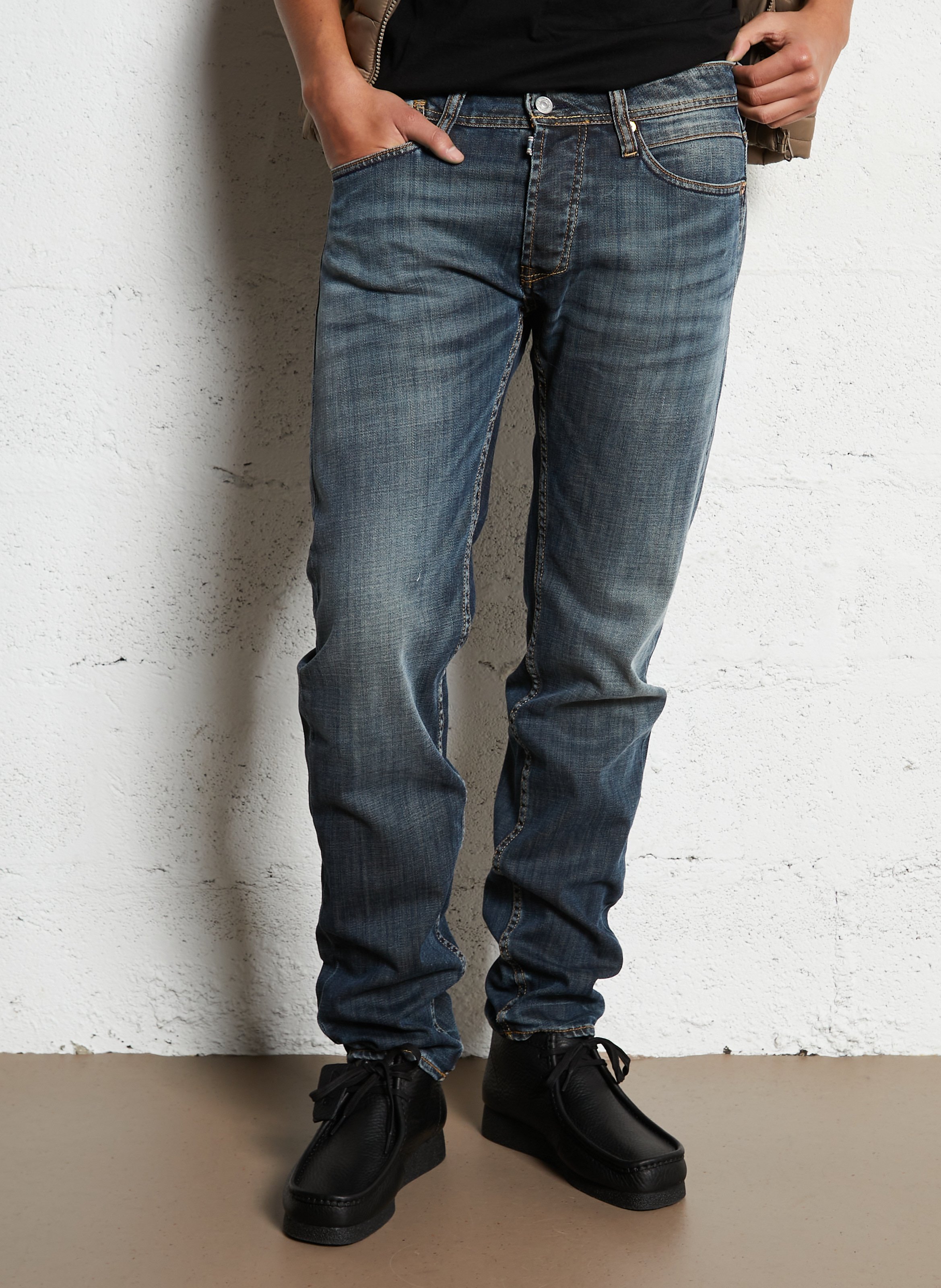 Fitted cotton blend jeans LE TEMPS DES CERISES Blue