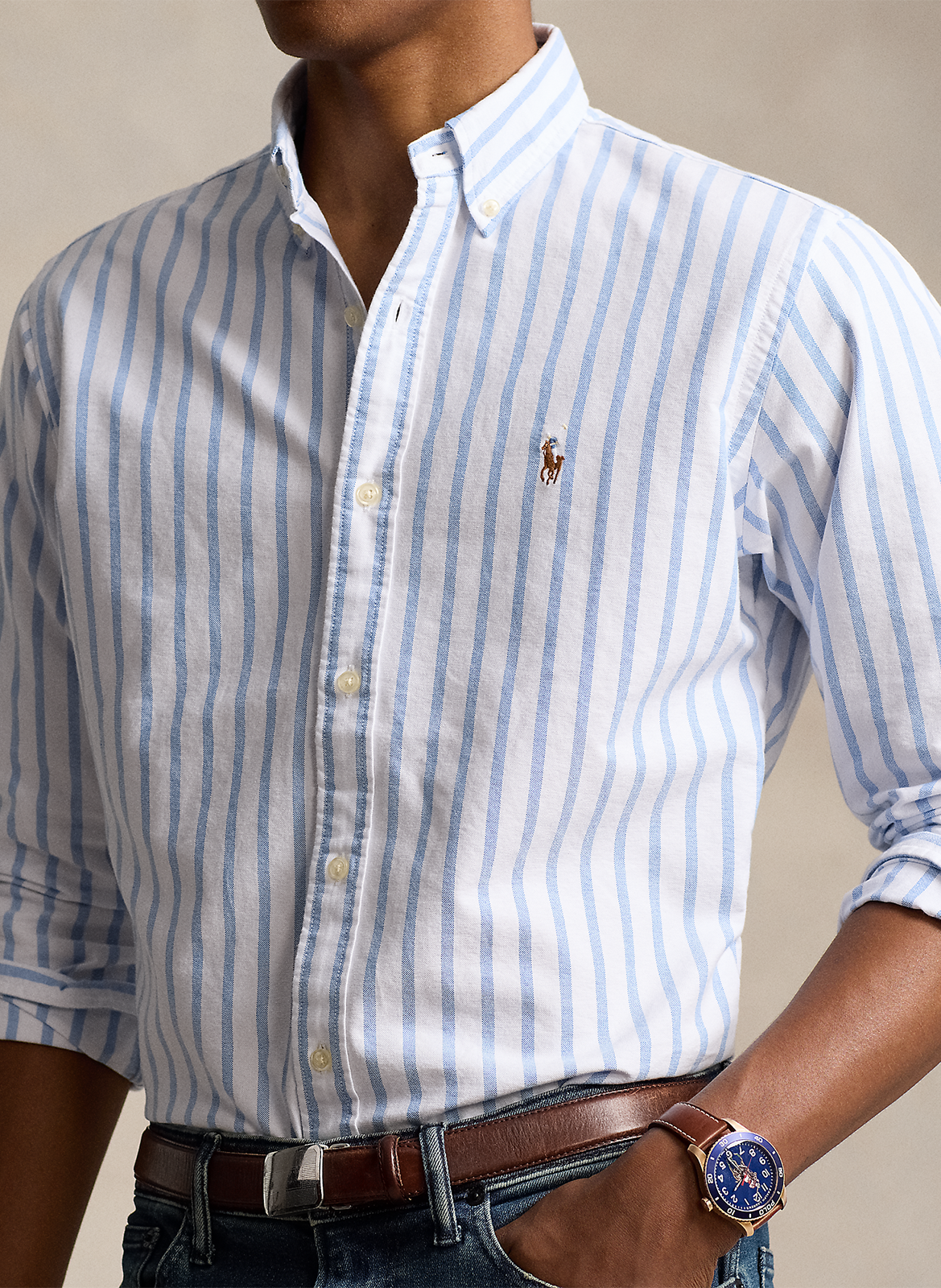 Buttoned striped decorated shirt with long sleeves POLO RALPH LAUREN White