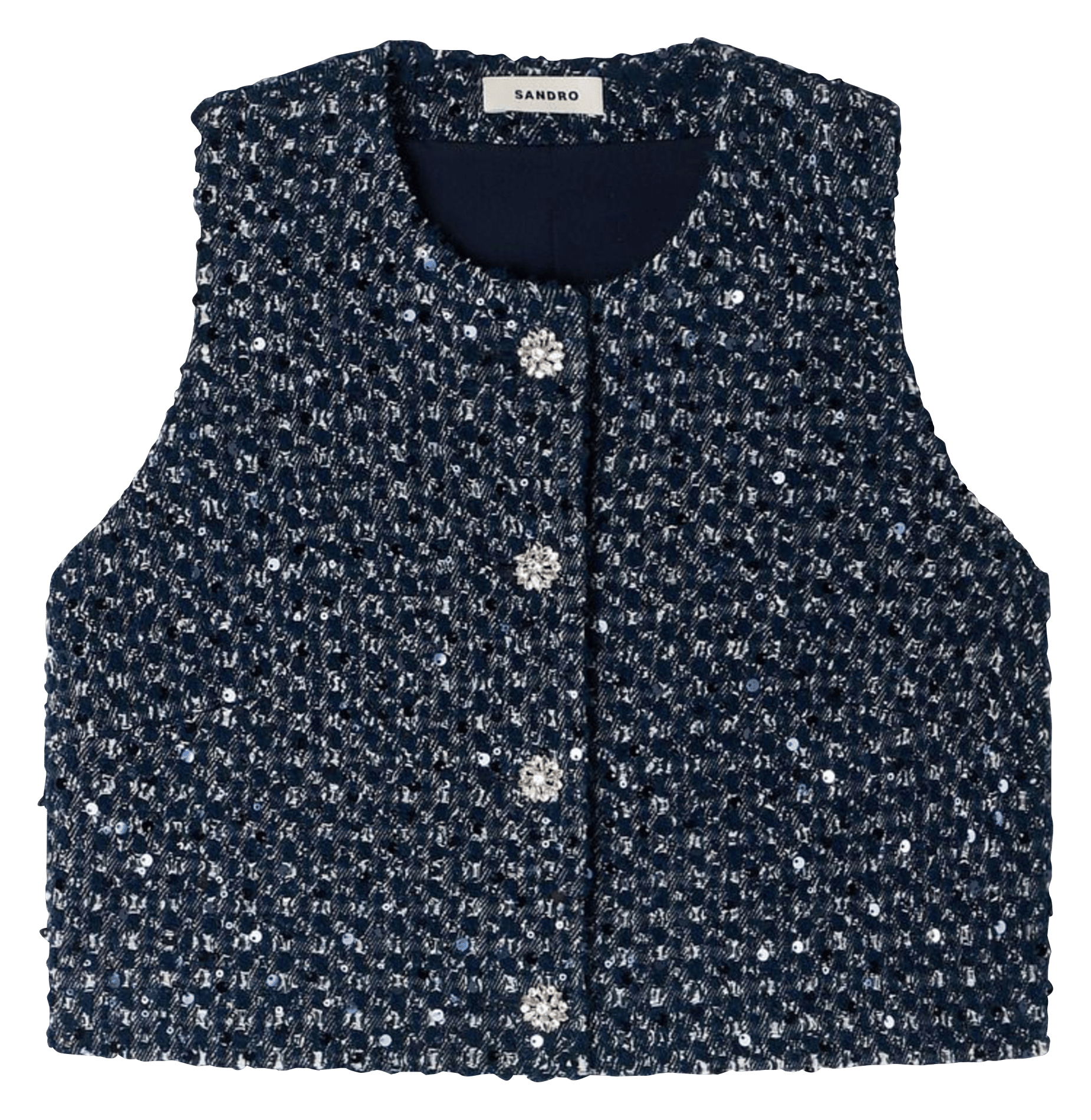 Top met ronde hals en lovertjes SANDRO Blauw