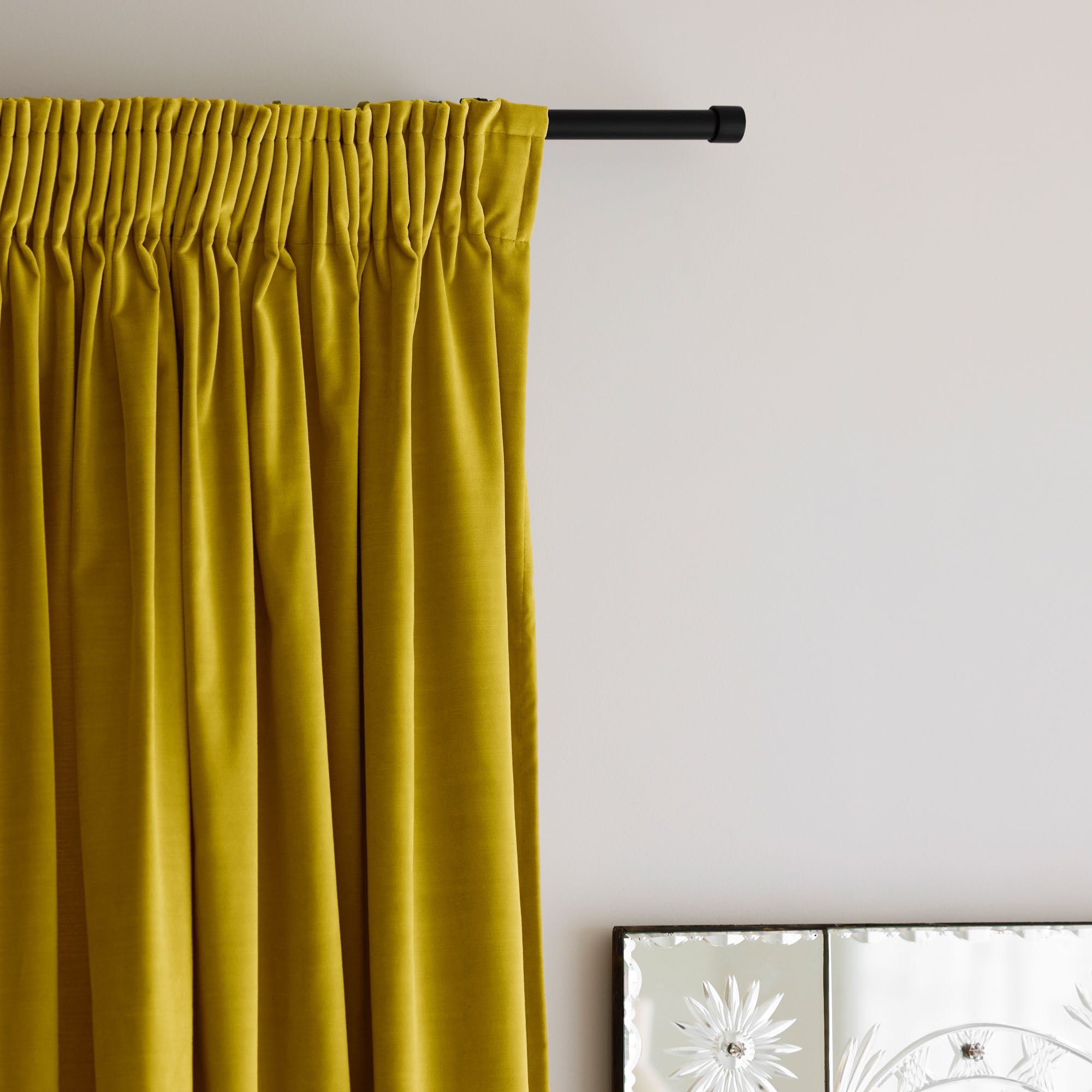 Madura - Dalila sheer velvet curtain fluid and luminous brown 135x280 cm MADURA Yellow