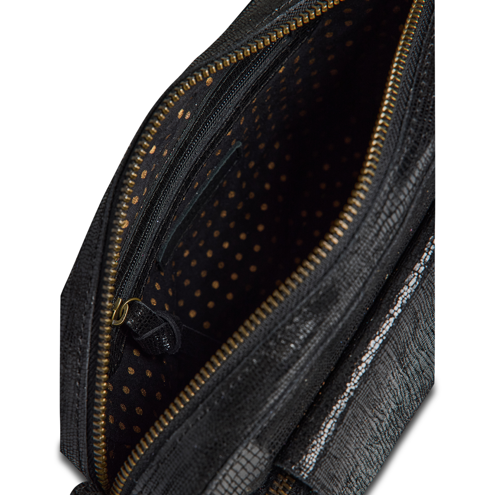 Sac bandoulière jacquard brillant en cuir PIECES Noir