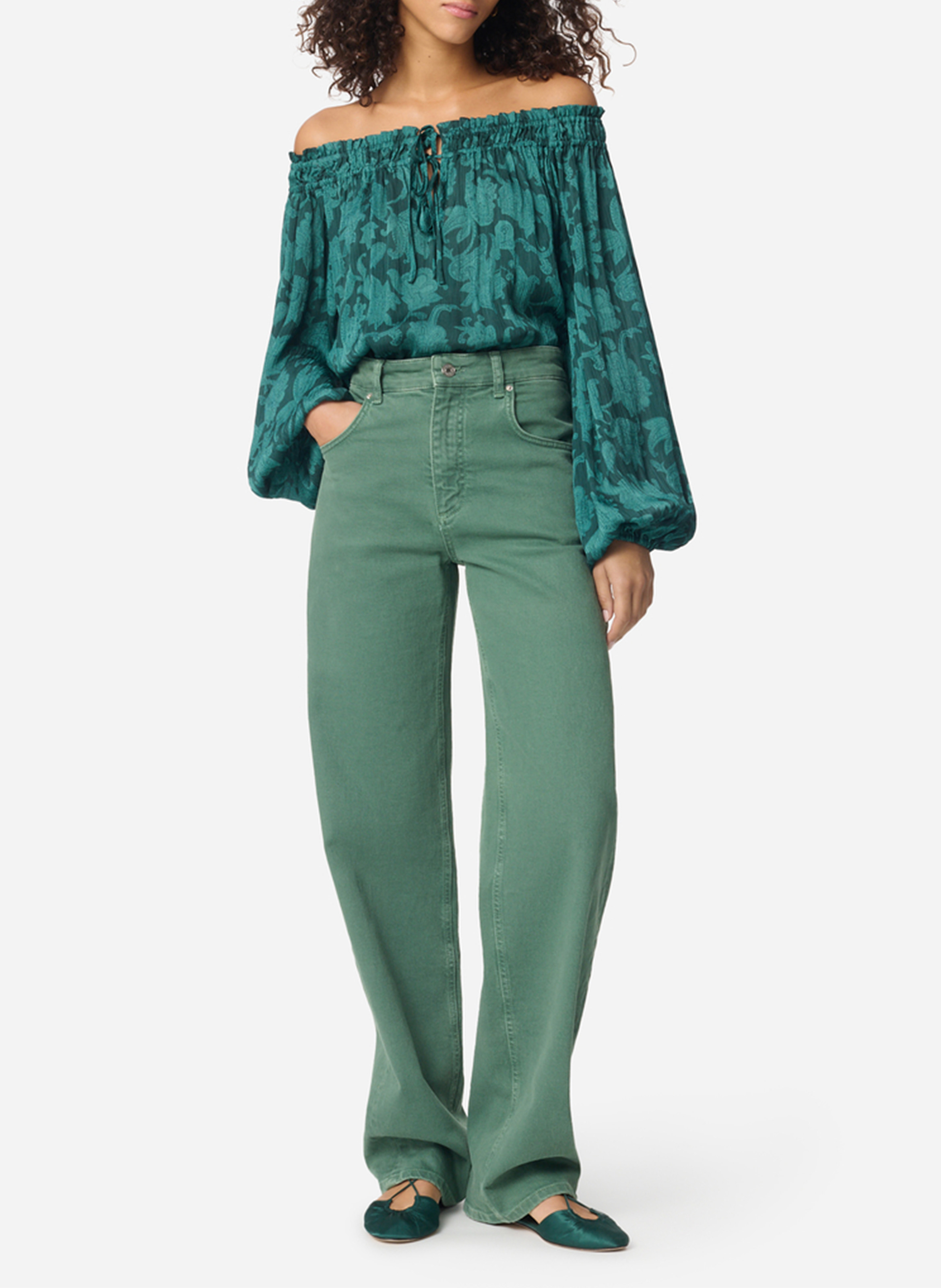 <p>Gerüschtes Top mit floralem Print</p> VANESSA BRUNO Grun